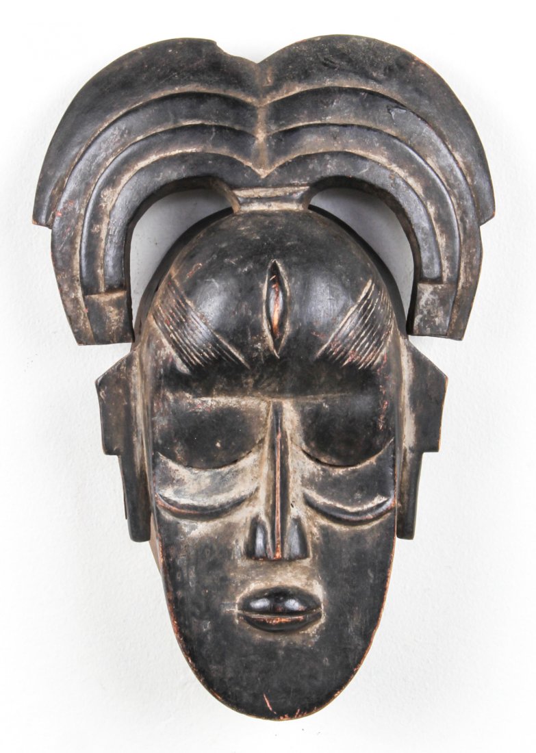 African Yohure Mask: African Yohure Mask. Carved wood. Size: 13.5" x 9.5" x 4.5". Provenance: Max Garb, Chicago, Illinois.