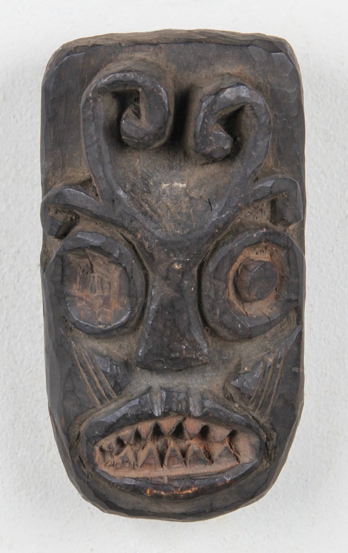 Nepalese Mask: Nepalese Mask. Size: 8" x 4" x 2.25". Provenance: Max Garb, Chicago, Illinois.