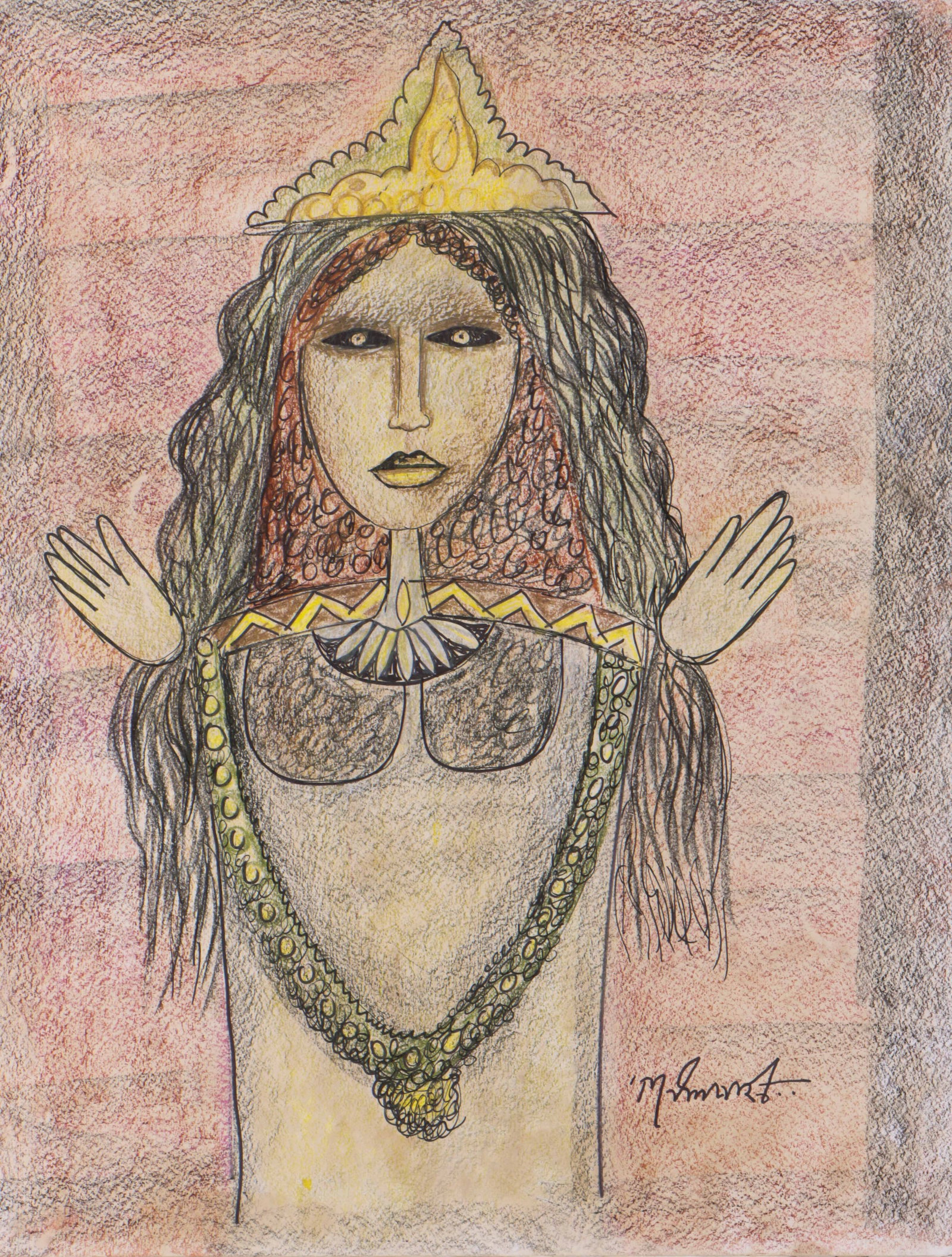 Ganesh Pyne (Indian, 1937-2013) Album Of 26 Pastel Drawings, 28" x 22" - 3