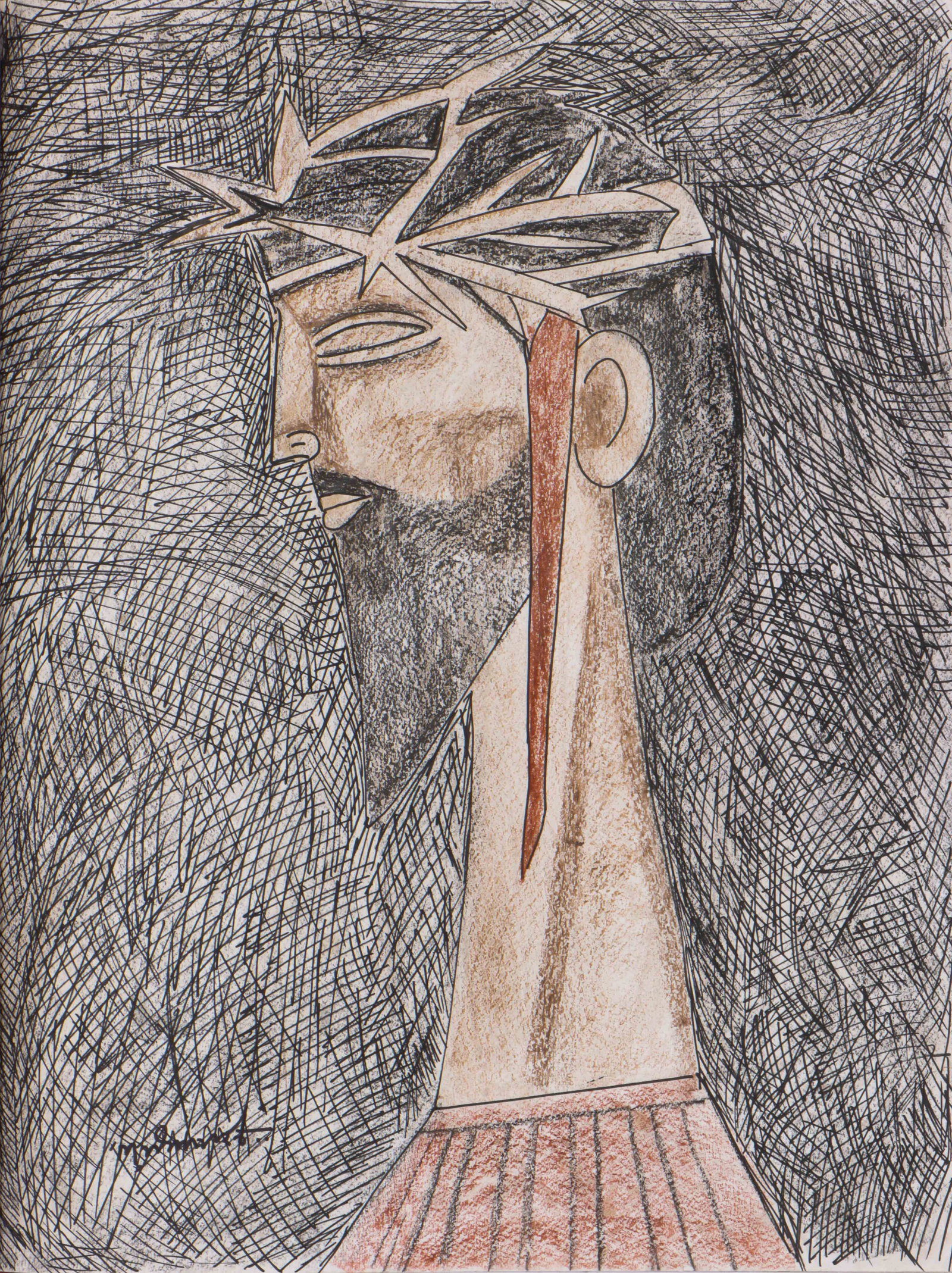 Ganesh Pyne (Indian, 1937-2013) Album Of 26 Pastel Drawings, 28" x 22" - 6