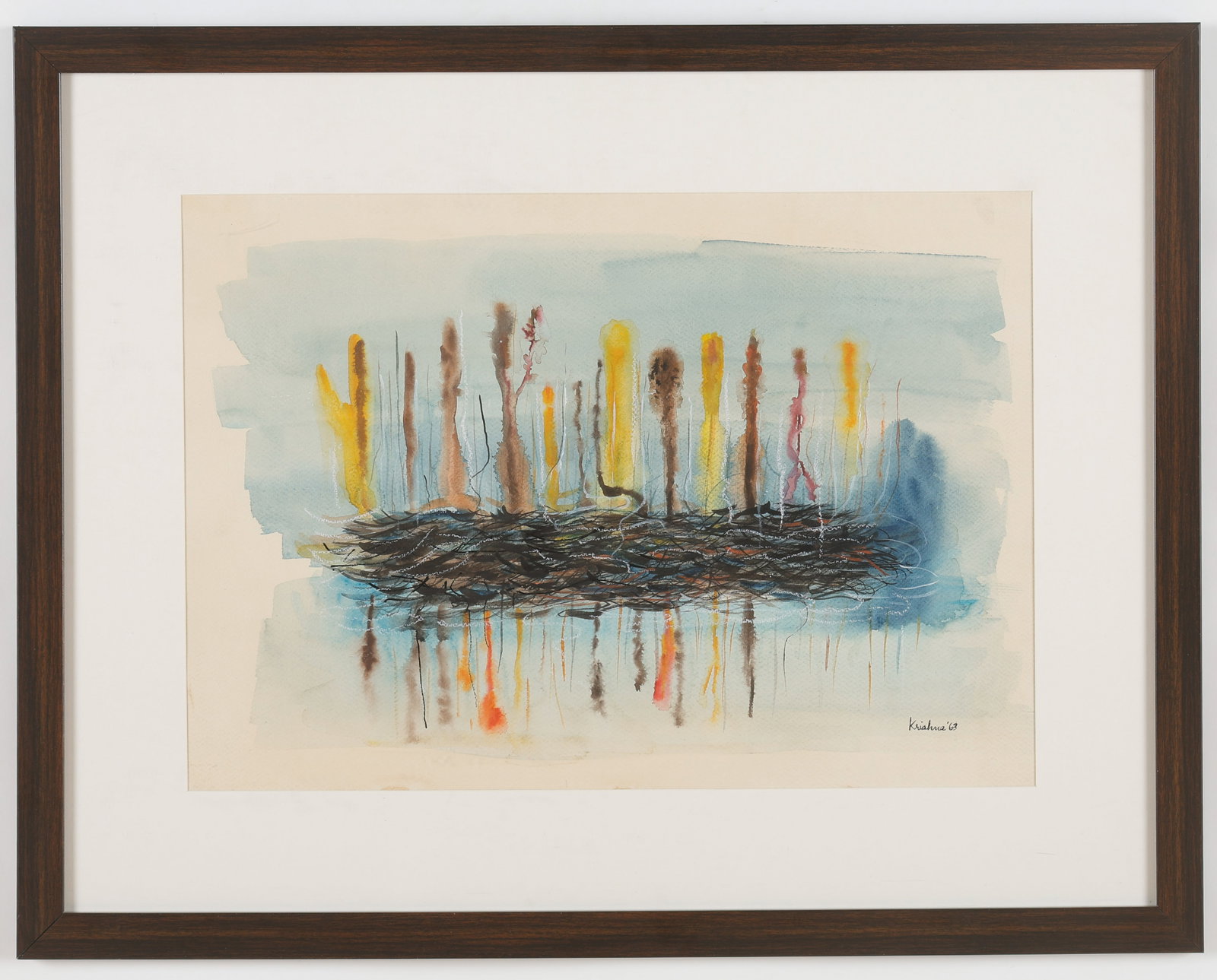 Krishna Reddy (Indian, 1925-2018) Watercolor Painting, 14" x 20" (1 of 3)