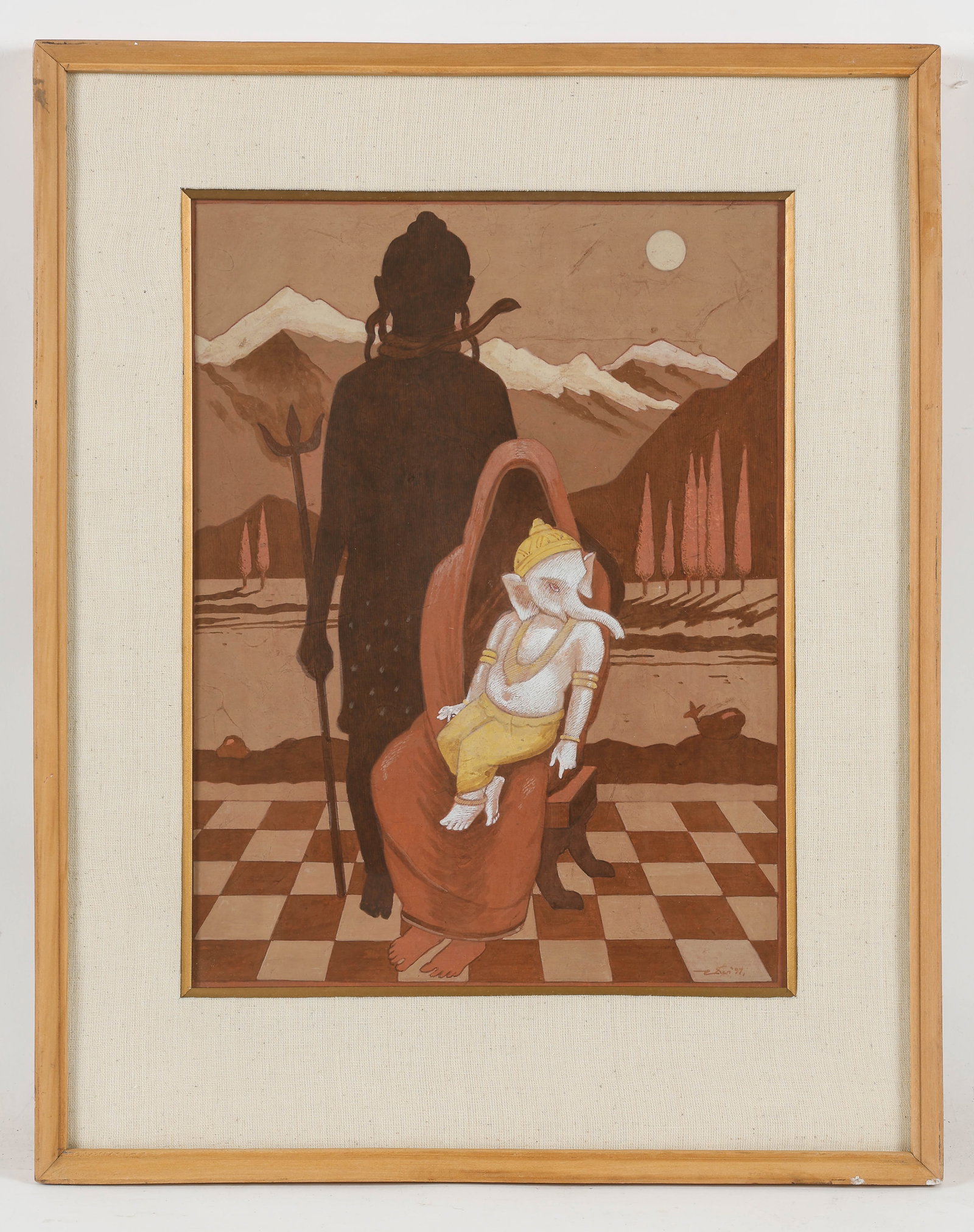 Indian School Painting Of Ganesha, 1997 (1 of 3)