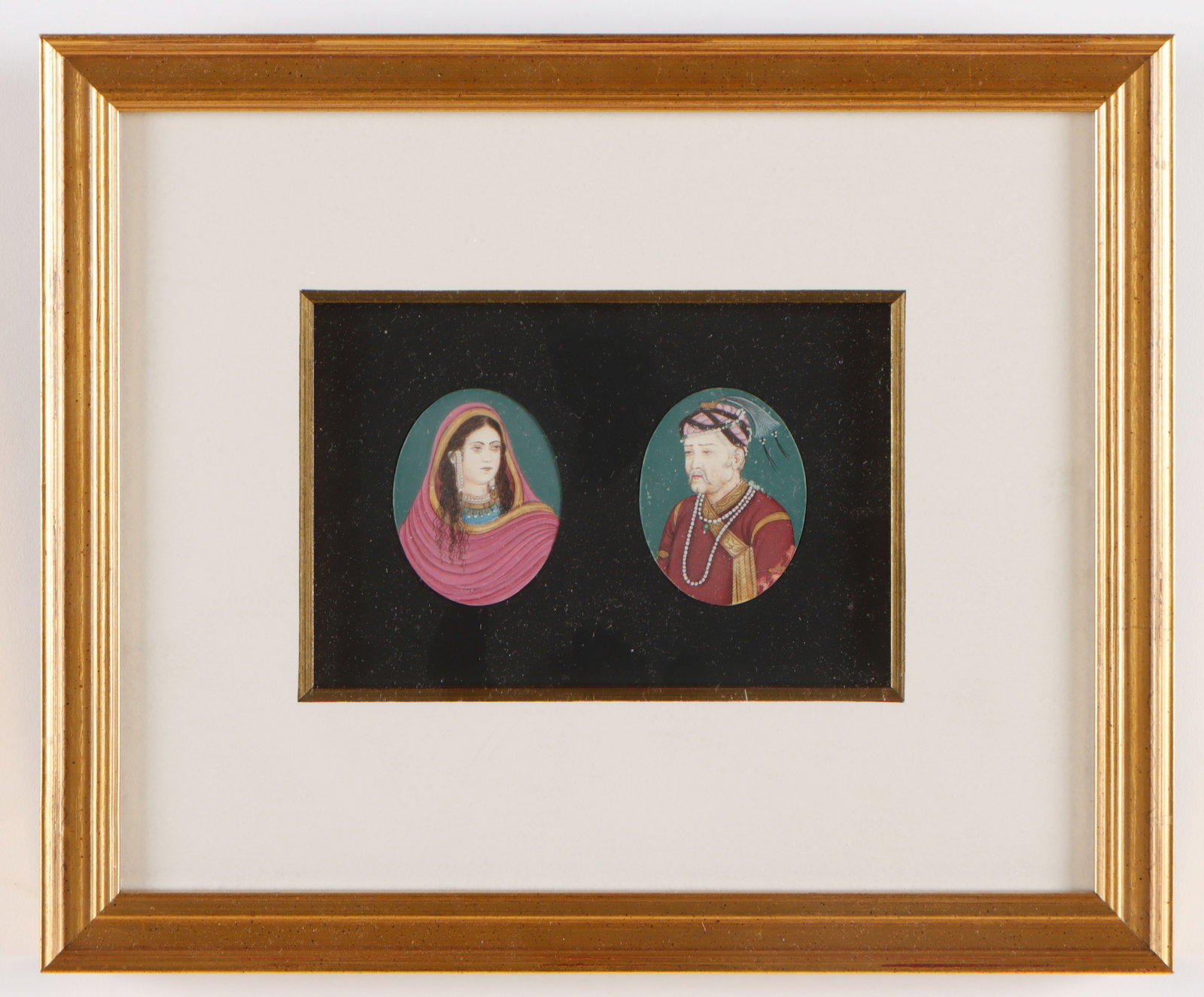 Pair of Late Mughal Painted Portrait Miniatures, North India, Probably Rajasthan or Delhi Region, (1 of 3)
