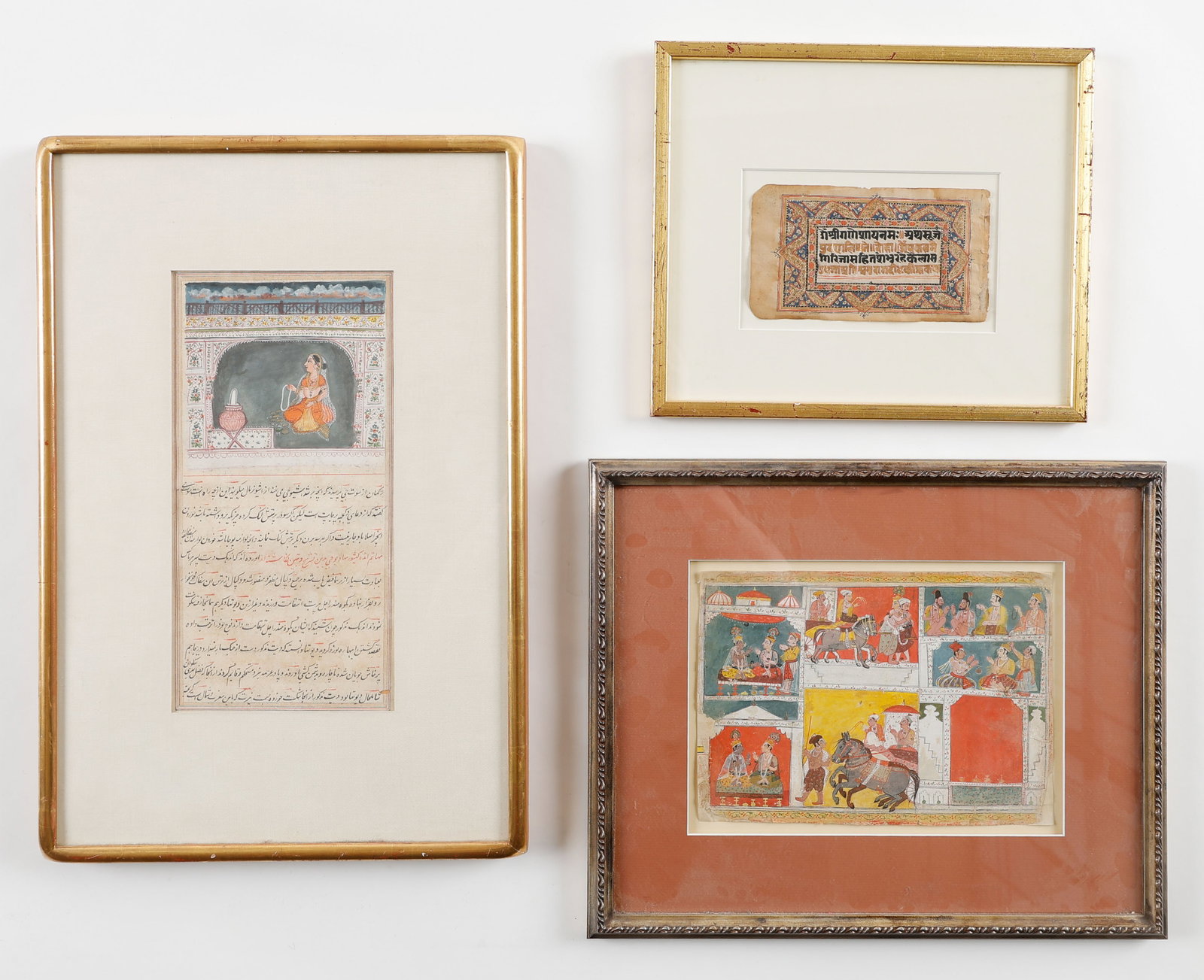 Group Of 3 Framed Antique Indian Miniature Paintings, 18th-20th C. (1 of 6)