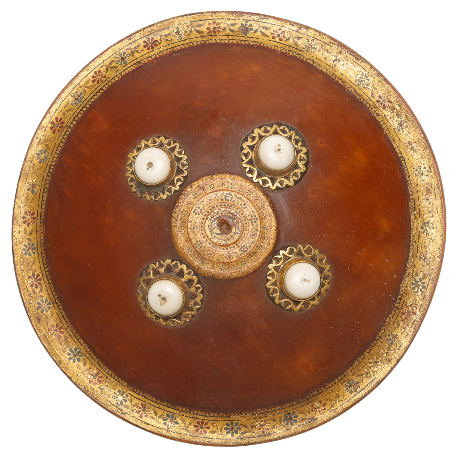 Antique Dhal Shield, India, Mughal Period, 18th C. Diam: 9.75" (1 of 2)
