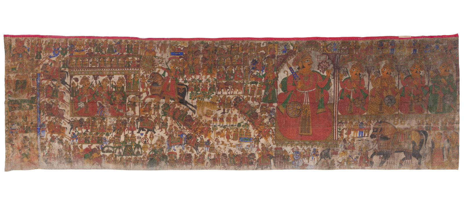Antique Painted Story Cloth (Phad), Rajasthan, Late 19th C. (1 of 2)