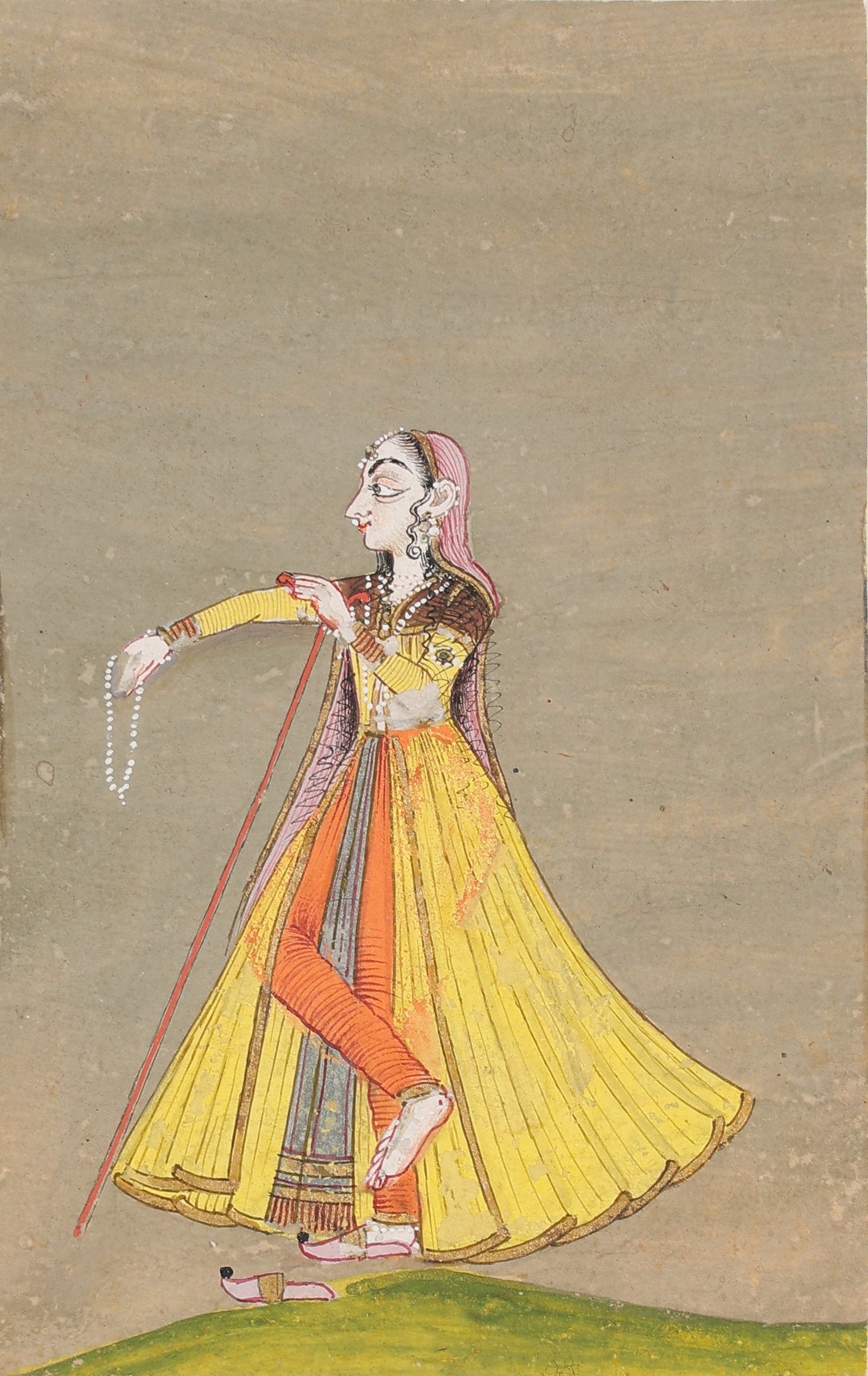 Bikaner School Miniature Painting of a Court Dancer, Ex H.H. Maharaja Bikaner Collection, Late 18th (1 of 5)