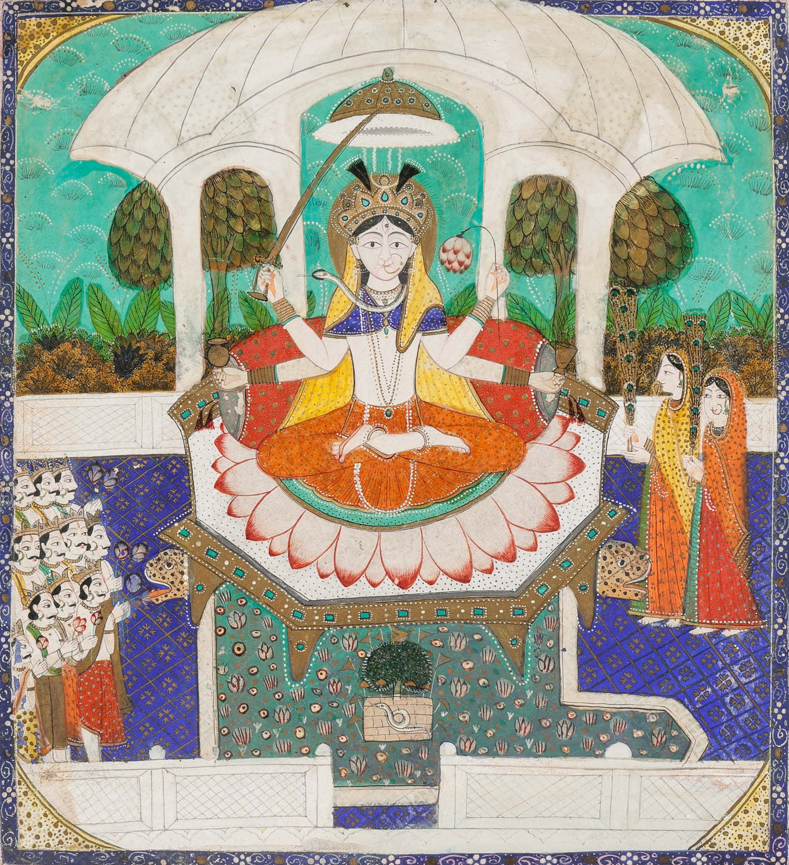 Jain Tirthankara Miniature Painting, Western India Gujarat Rajasthan, Late 18th/Early 19th C. (1 of 5)