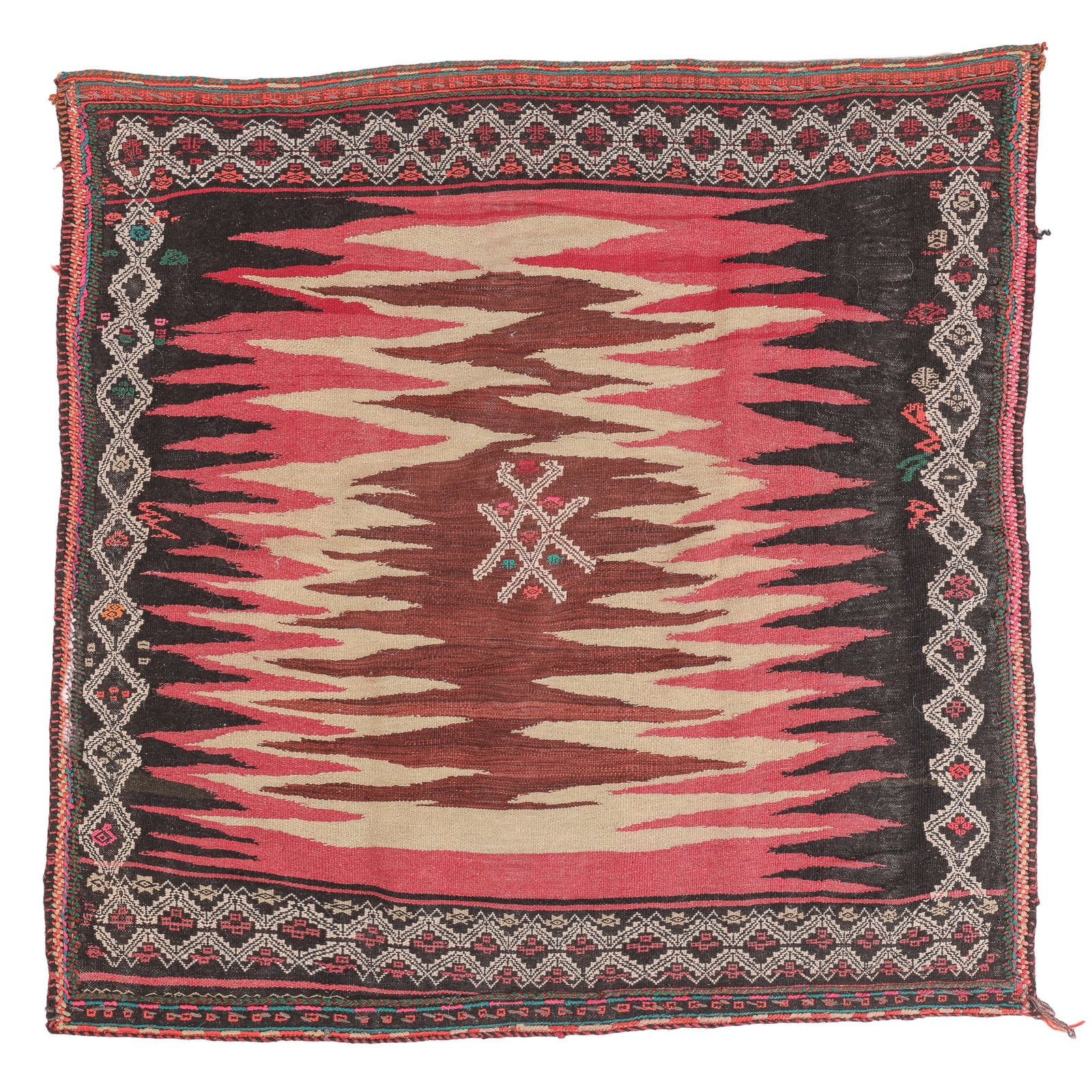 Afshar Flatwoven Sofreh, Persia, Ca. 1900, 4'0'' x 4'1'' (1 of 5)
