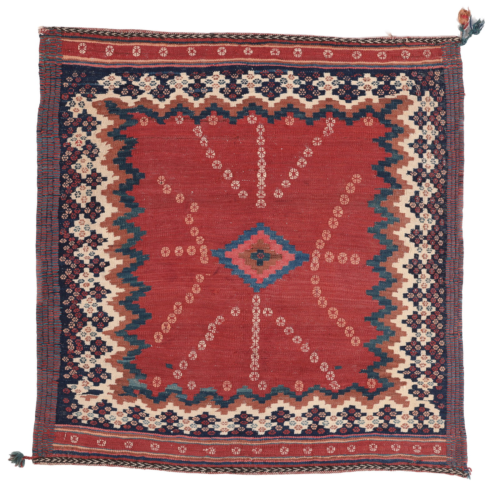 Afshar Flatwoven Sofreh, Persia, Early 20th C., 3'4'' x 3'5'' (1 of 5)
