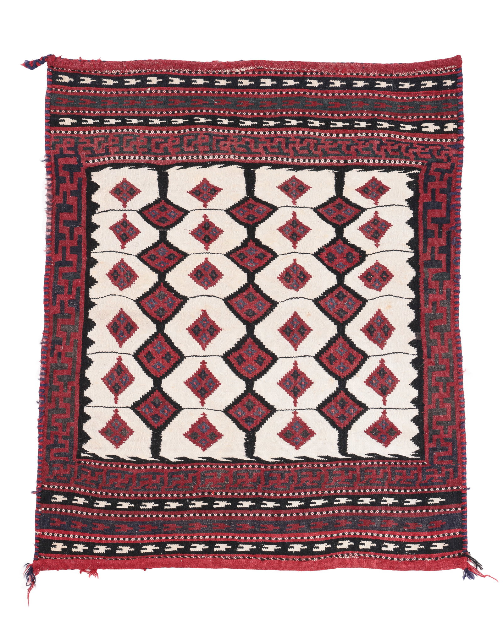 Luri Bakhtiari Flatwoven Sofreh, Persia, Early 20th C., 3'4'' x 4'0'' (1 of 4)