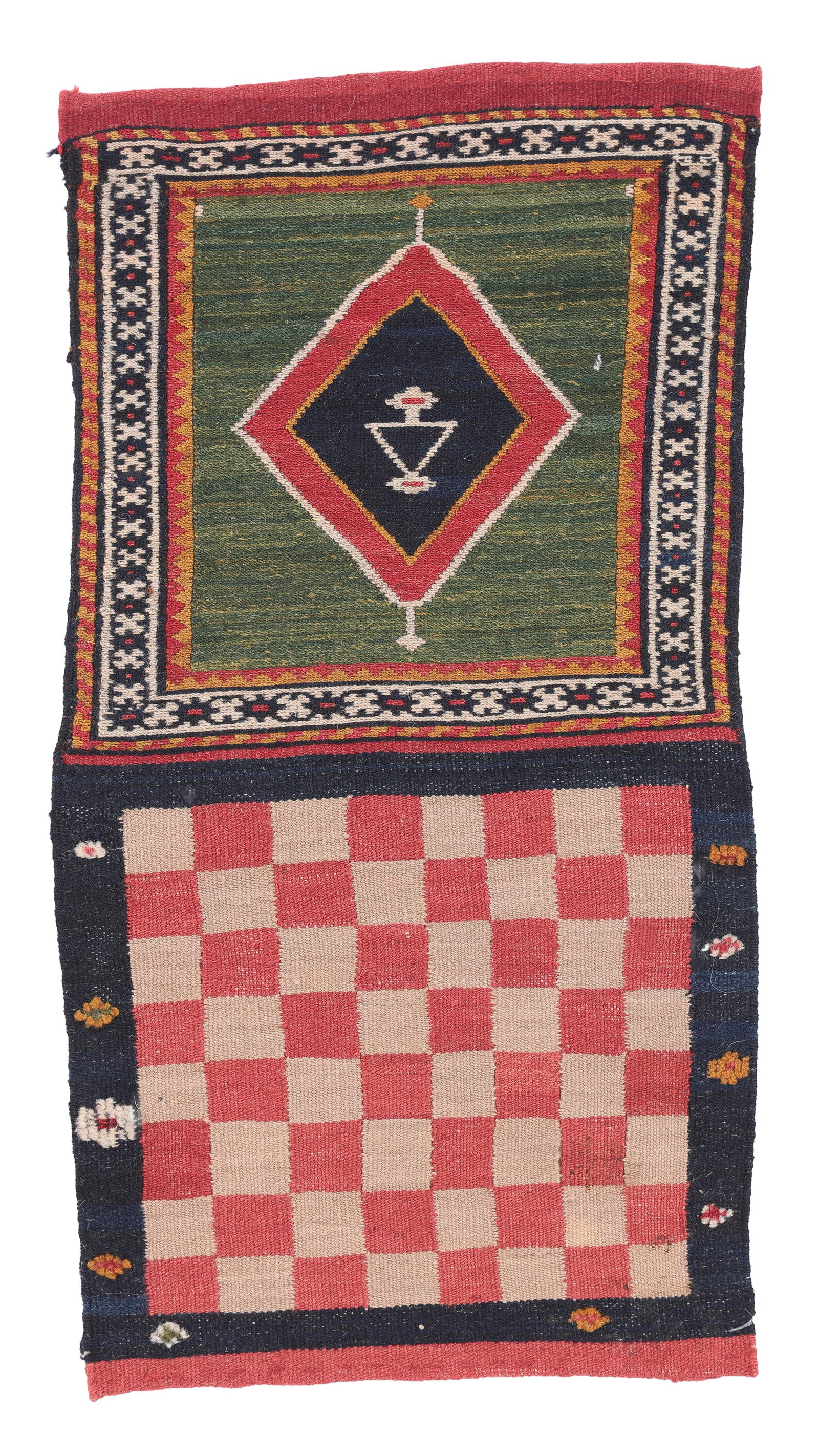 Fine Gashgai Flatwoven Bag (Open), Persia, Late 19th C., 1'1'' x 2'1'' (1 of 2)