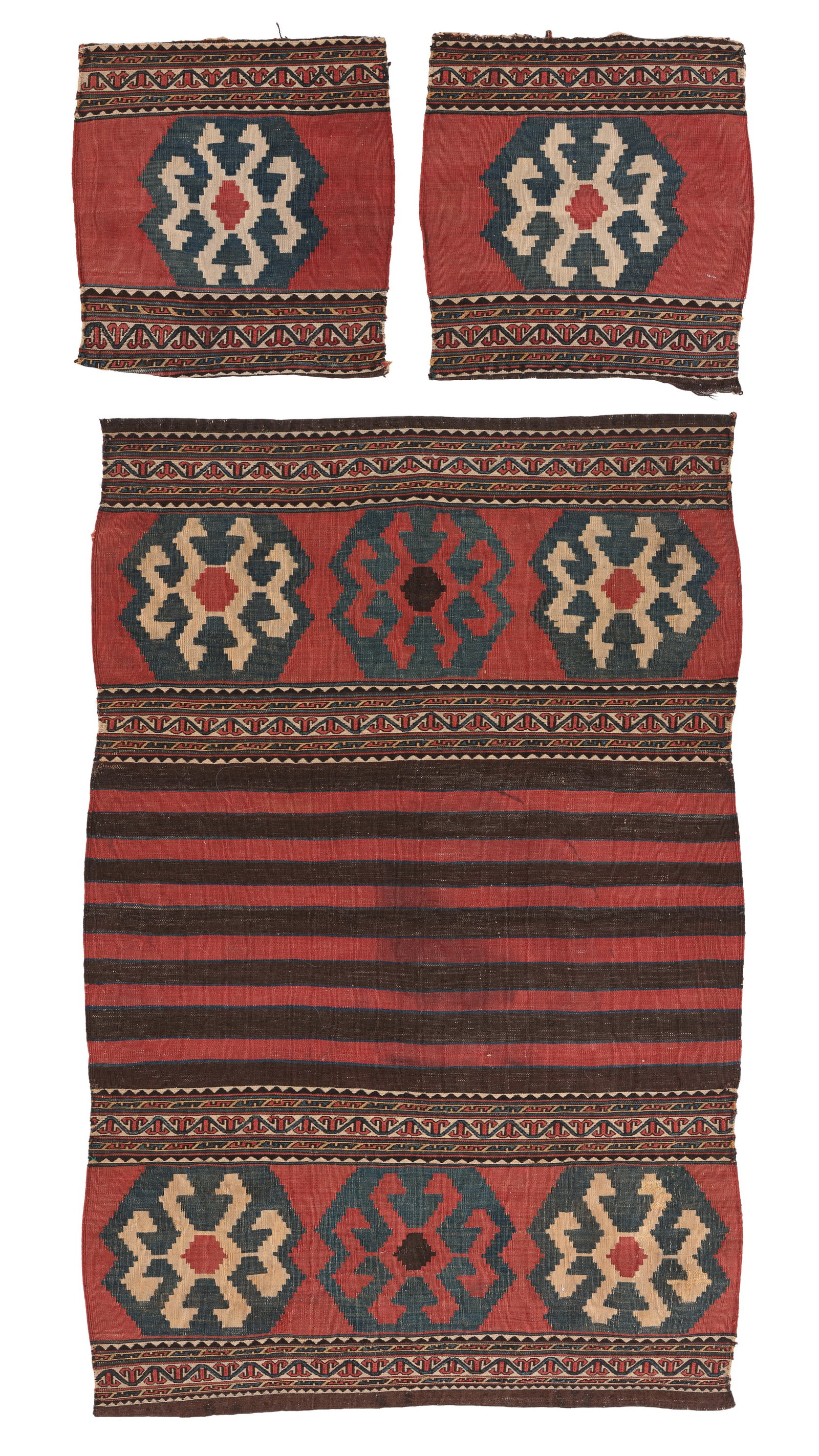 Open Shahsavan Flatwoven Mafrash & 2 End Panels, Transcaucasus, Late 19th C (1 of 8)