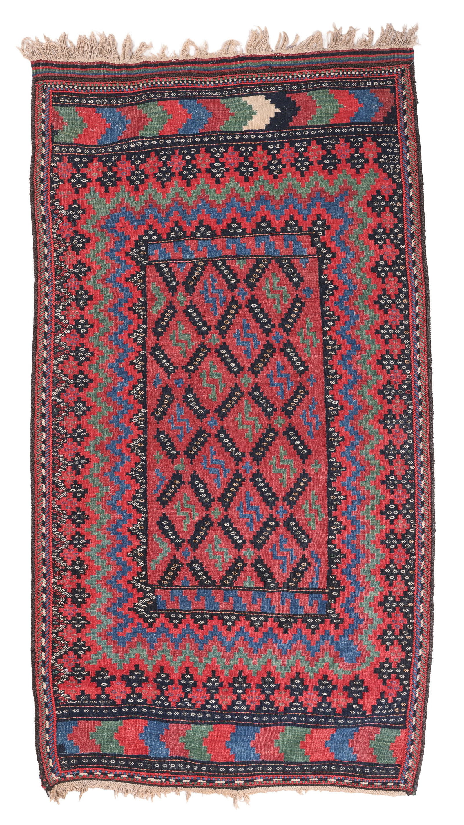 Fine Afshar Kilim, Persia, Late 19th C., 4'0'' x 7'4'' (1 of 4)