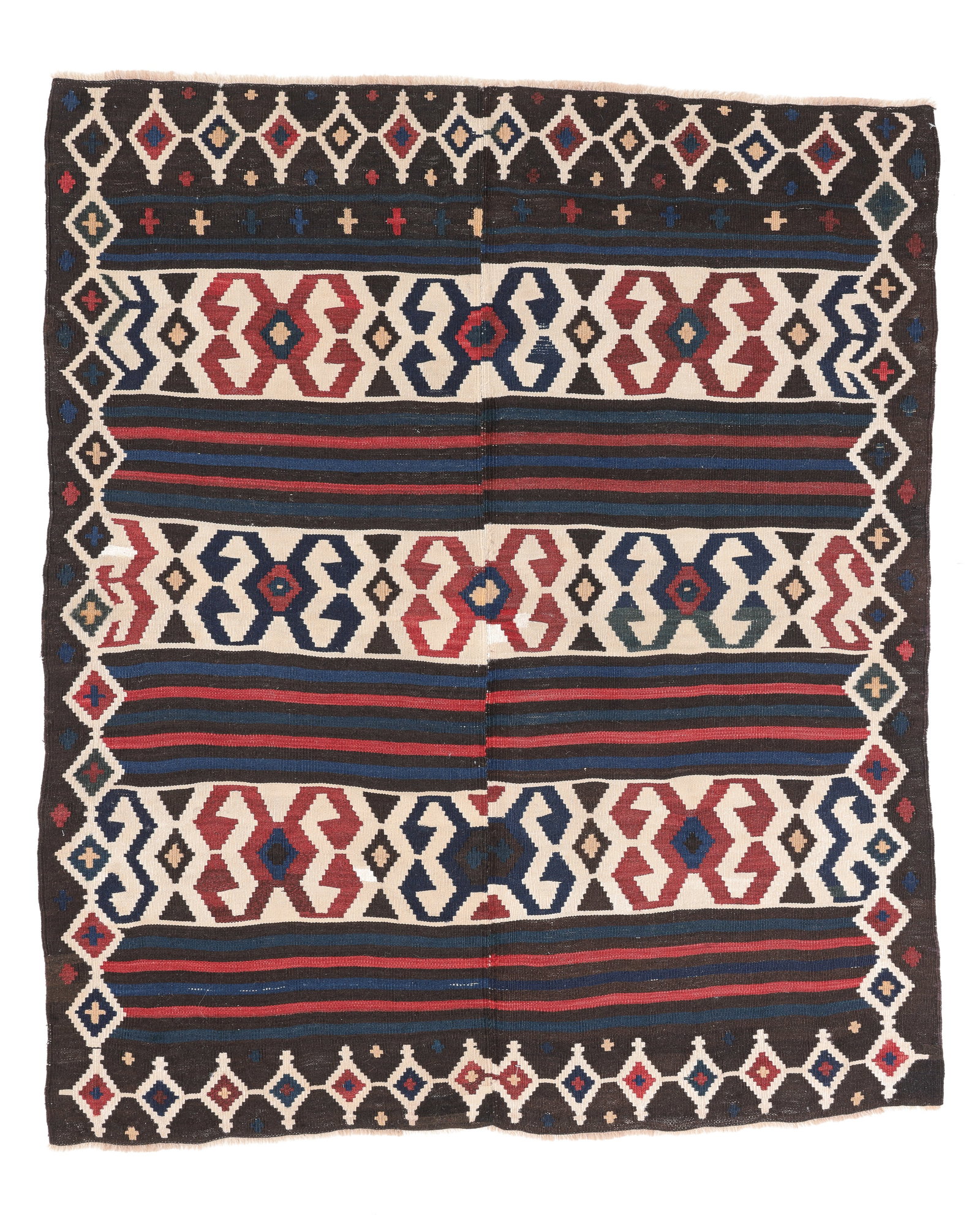 Zakatala Kilim, Caucasus, Late 19th C., 4'6'' x 5'2'' (1 of 4)