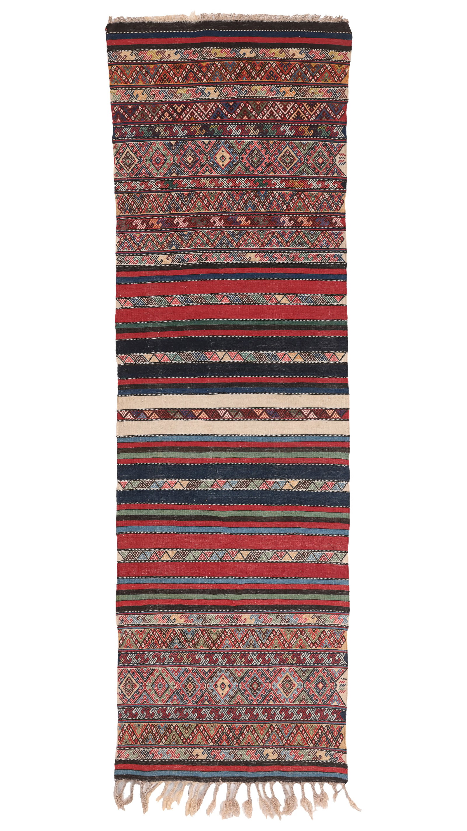 Fine Long Opened Azeri Flatwoven Bag, Transcaucasus, Late 19th C., 2'10'' x 9'1'' (1 of 5)