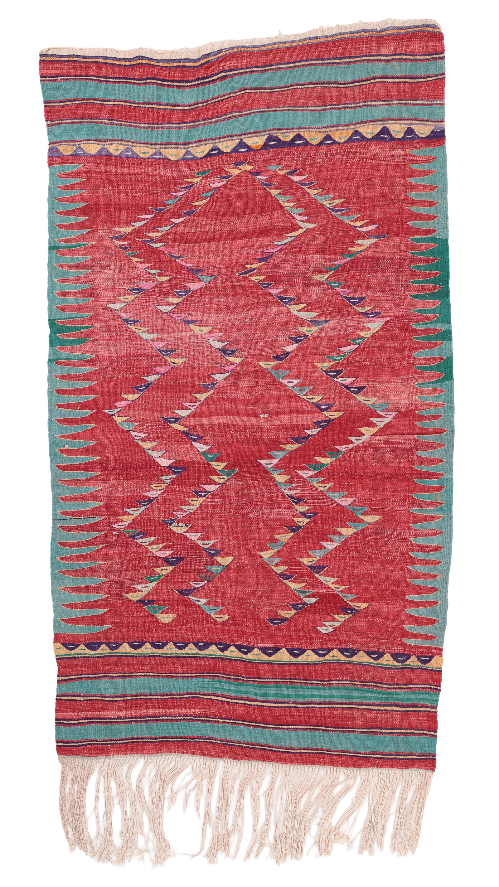 West Anatolian Afyon Kilim, Turkey, Ca. 1900, 4'1'' x 7'1'': West Anatolian Afyon Kilim, Turkey, Ca. 1900, 4'1'' x 7'1'' (124 x 216 cm). Weight: 10 lbs. Material: wool surface, wool warp.