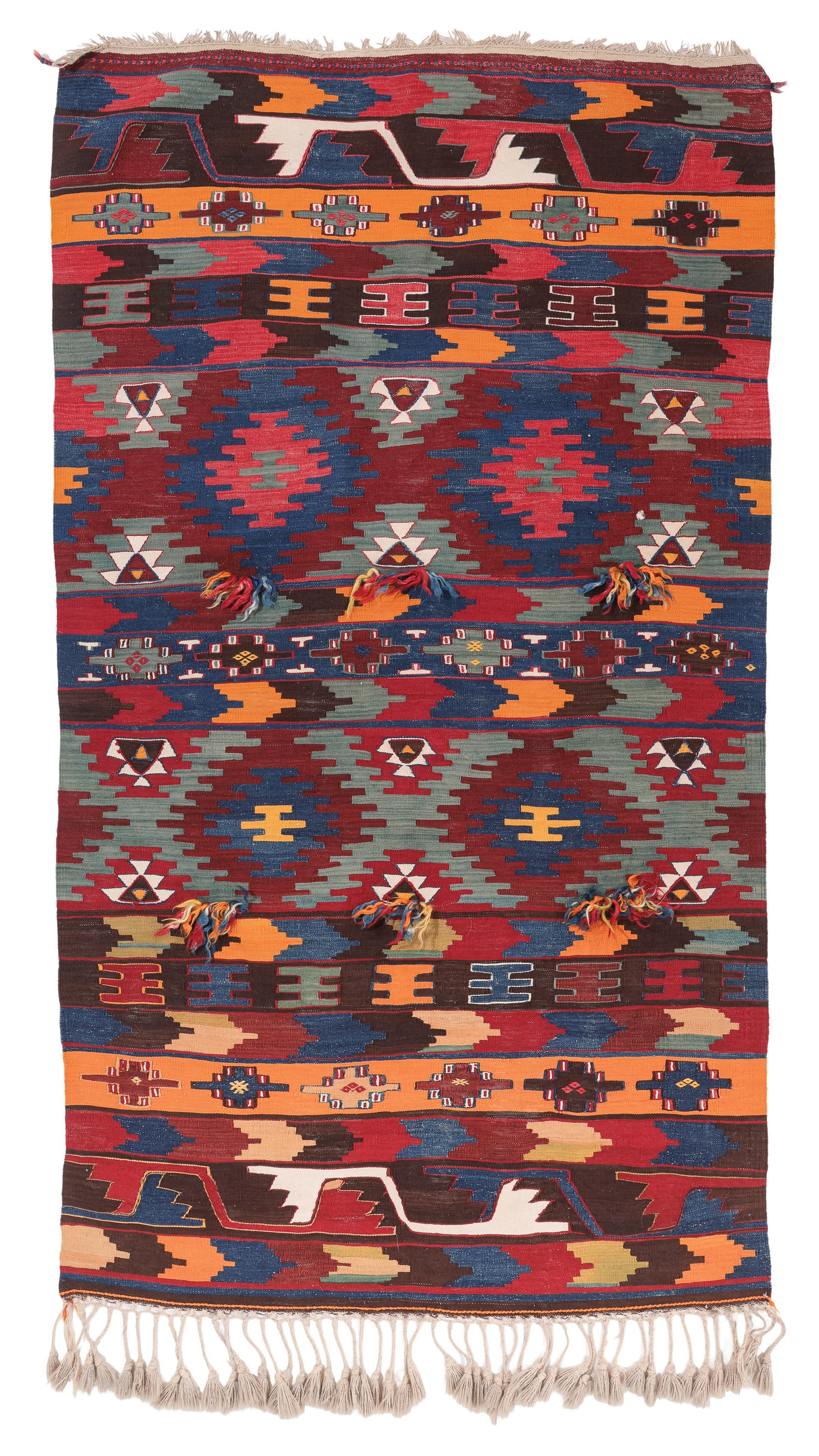 Fine Obruk Dowry Kilim, Central Anatolia, Late 19th C., 4'0'' x 7'0'' (1 of 5)
