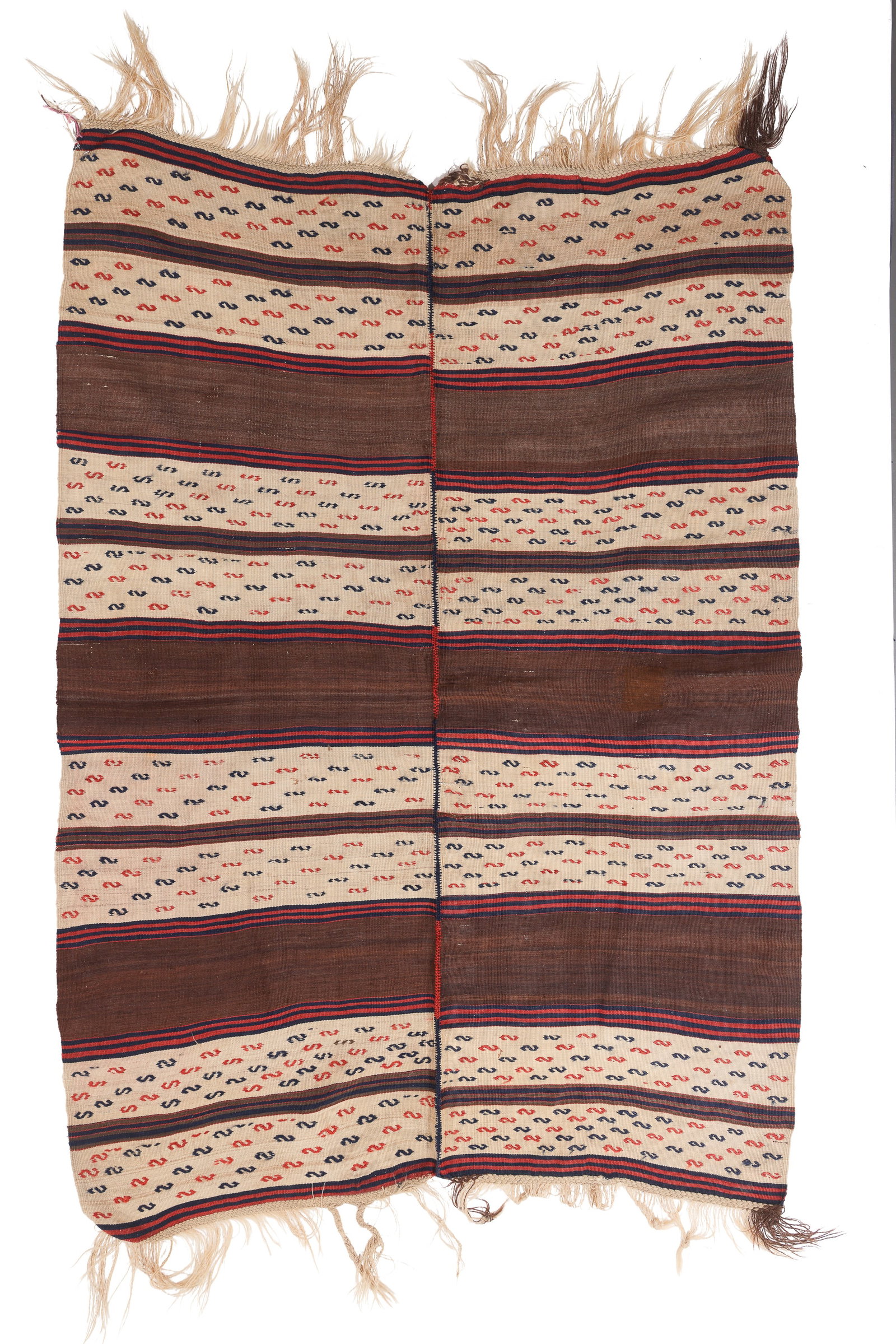 East Anatolian Striped Kilim, Turkey, Late 19th C., 4'7'' x 6'10'': East Anatolian Striped Kilim, Turkey, Late 19th C., 4'7'' x 6'10'' (140 x 208 cm). Weight: 10 lbs. Material: wool surface, wool warp.