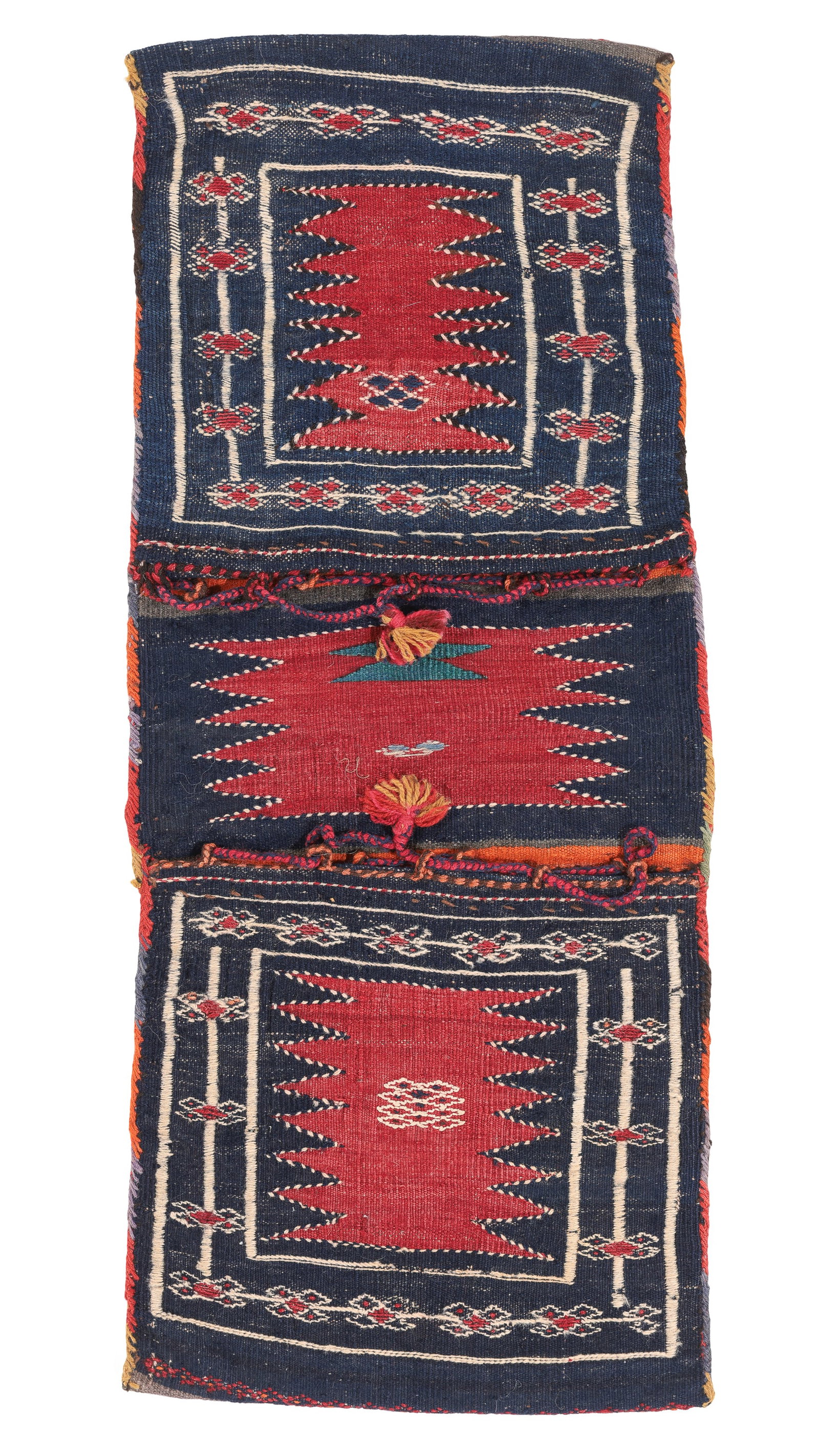 Azeri Double Flatwoven Saddlebag, Transcaucasus, Ca. 1910, 1'4'' x 3'2'' (1 of 4)