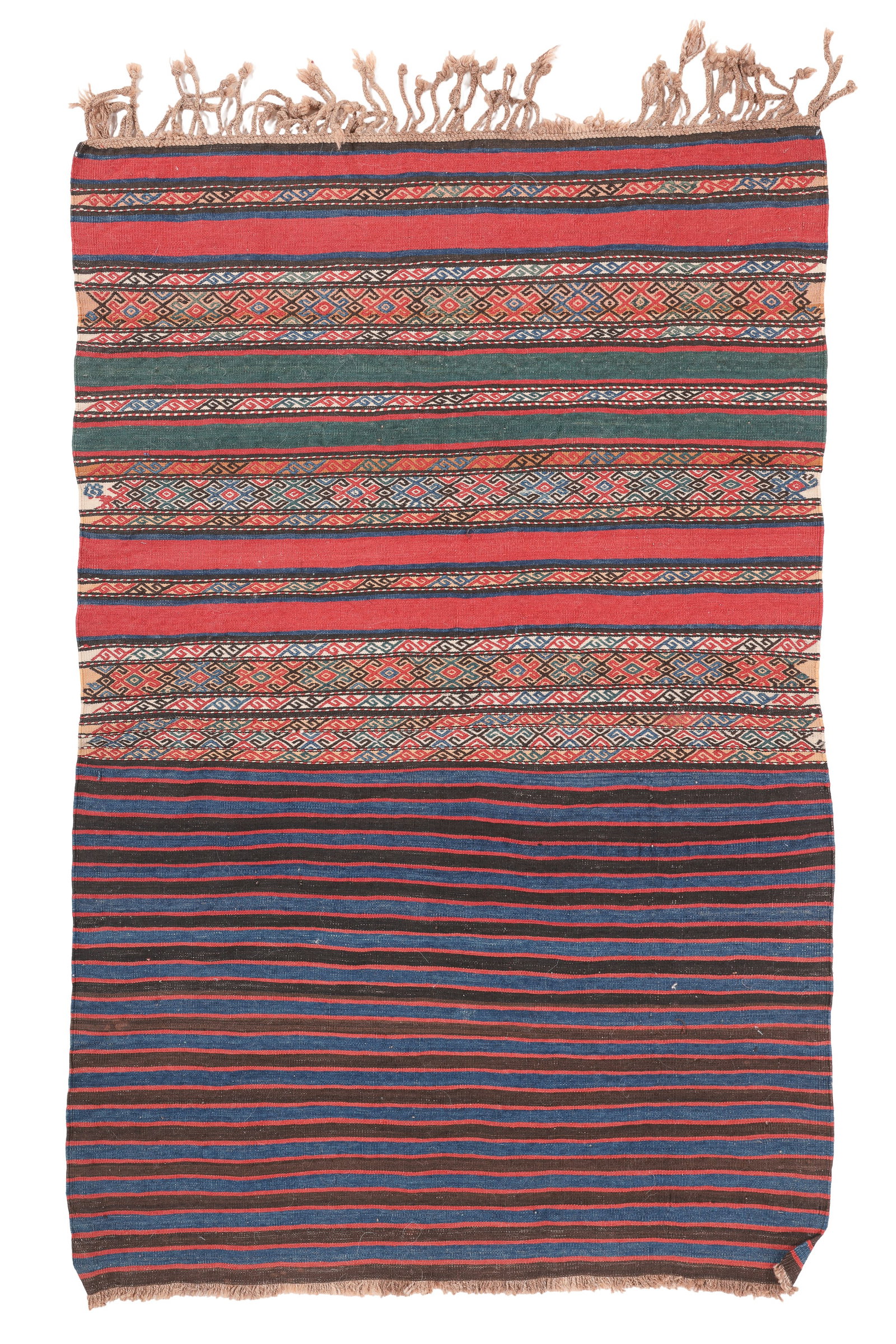 Azeri Chuval/Storage Bag (Opened), Transcaucasus, Late 19th C., 3'6'' x 5'6'': Azeri Chuval/Storage Bag (Opened), Transcaucasus, Late 19th C., 3'6'' x 5'6'' (107 x 168 cm). Weight: 6 lbs. Material: wool surface, wool warp.