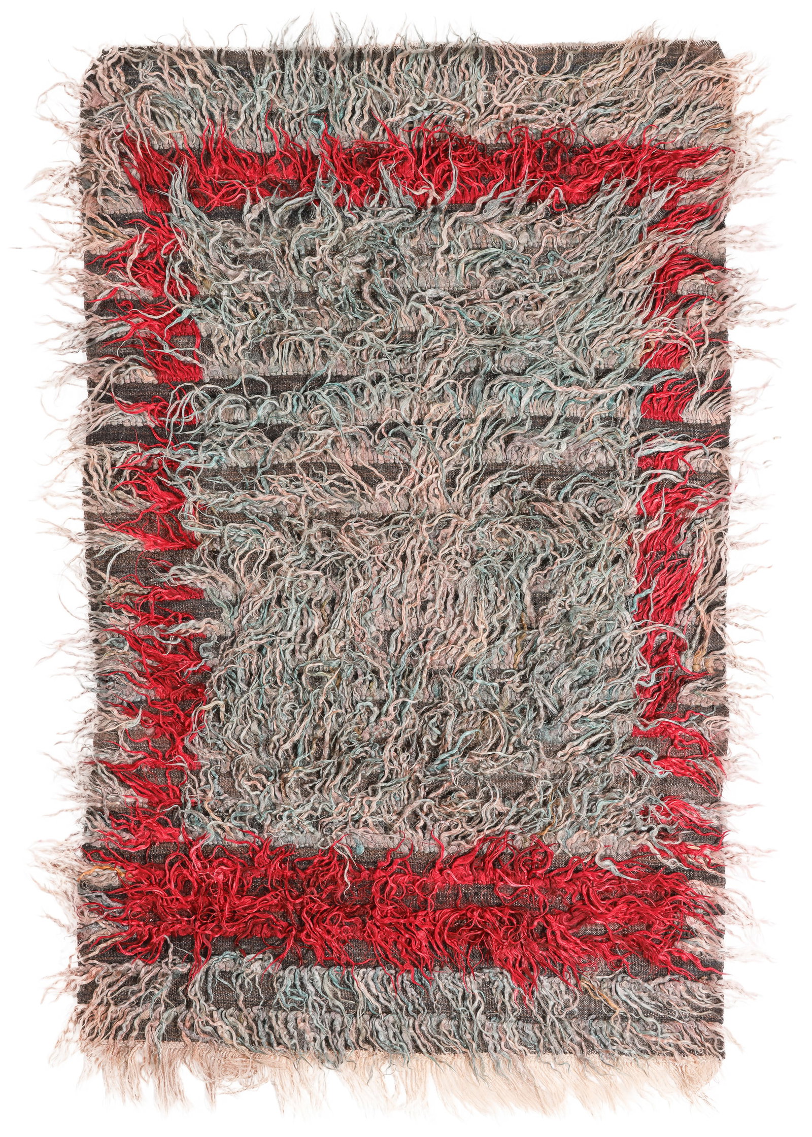 Karapinar Tulu Rug, Central Anatolia, Early 20th C., 3'8'' x 5'6'': Karapinar Tulu Rug, Central Anatolia, Early 20th C., 3'8'' x 5'6'' (112 x 168 cm). Weight: 8 lbs. Material: mohair wool pile, wool warp, wool weft.