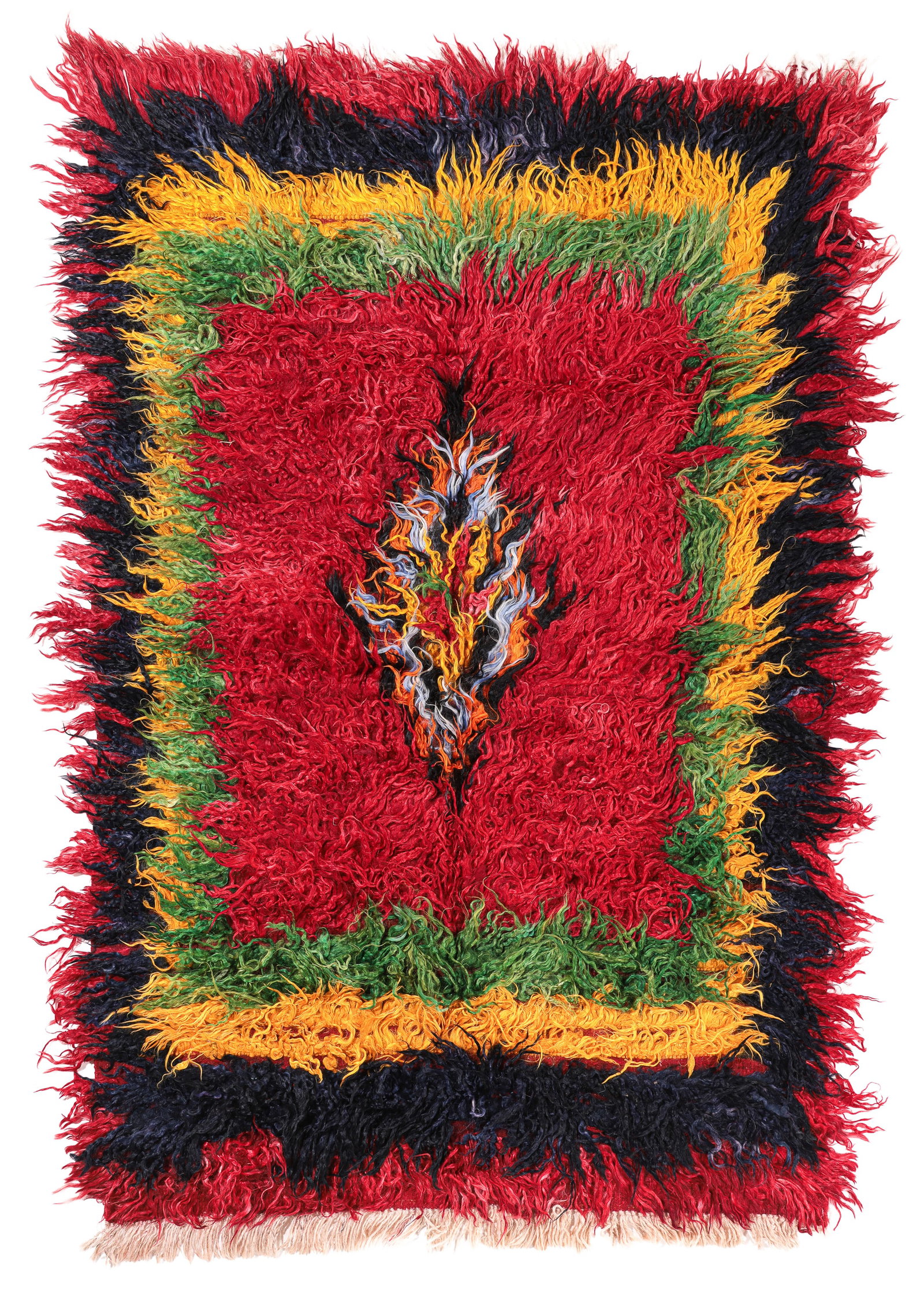 Hotamis Tulu Rug, Turkey, Early/Mid 20th C., 4'0'' x 6'3'': Hotamis Tulu Rug, Turkey, Early/Mid 20th C., 4'0'' x 6'3'' (122 x 191 cm). Weight: 17 lbs. Material: mohair wool pile, wool warp, wool weft.