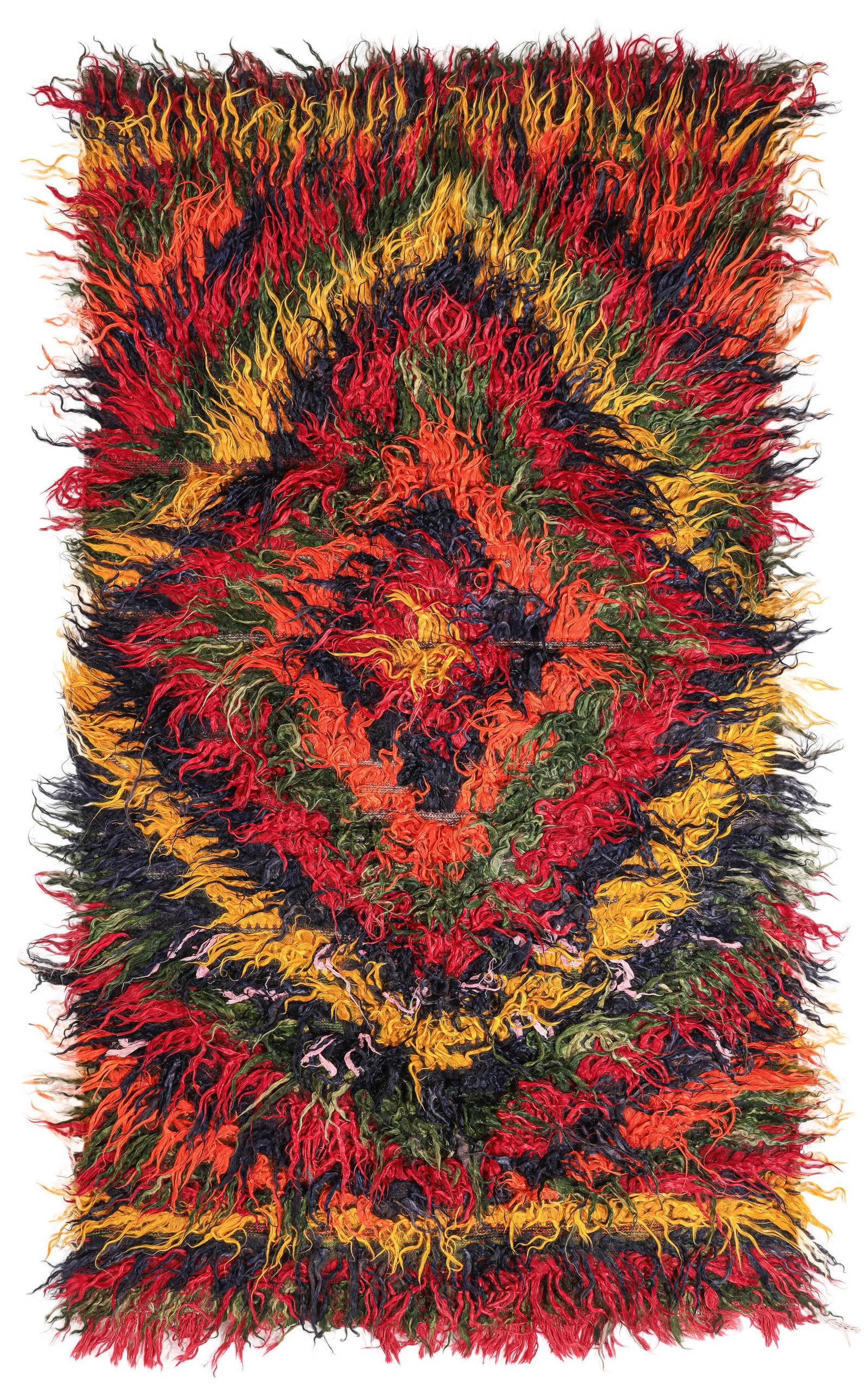 Karapinar Tulu Rug, Central Anatolia, Early/Mid 20th C., 4'1'' x 7'4'': Karapinar Tulu Rug, Central Anatolia, Early/Mid 20th C., 4'1'' x 7'4'' (124 x 224 cm). Weight: 14 lbs. Material: mohair wool pile, wool warp, wool weft.
