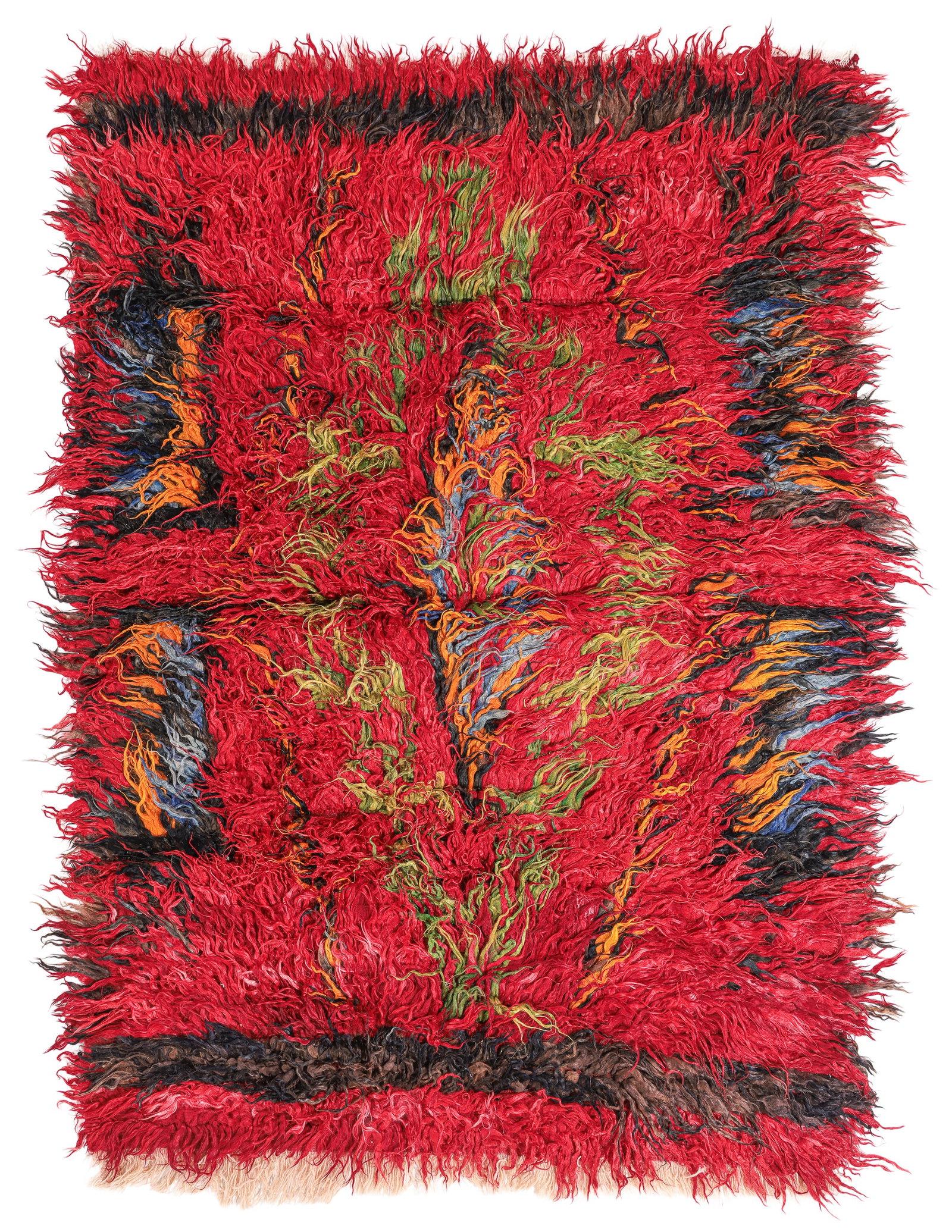 Hotamis Tulu Rug, Central Anatolia, Early/Mid 20th C., 4'9'' x 6'6'': Hotamis Tulu Rug, Central Anatolia, Early/Mid 20th C., 4'9'' x 6'6'' (145 x 198 cm). Weight: 16 lbs. Material: wool pile, wool warp, wool weft.