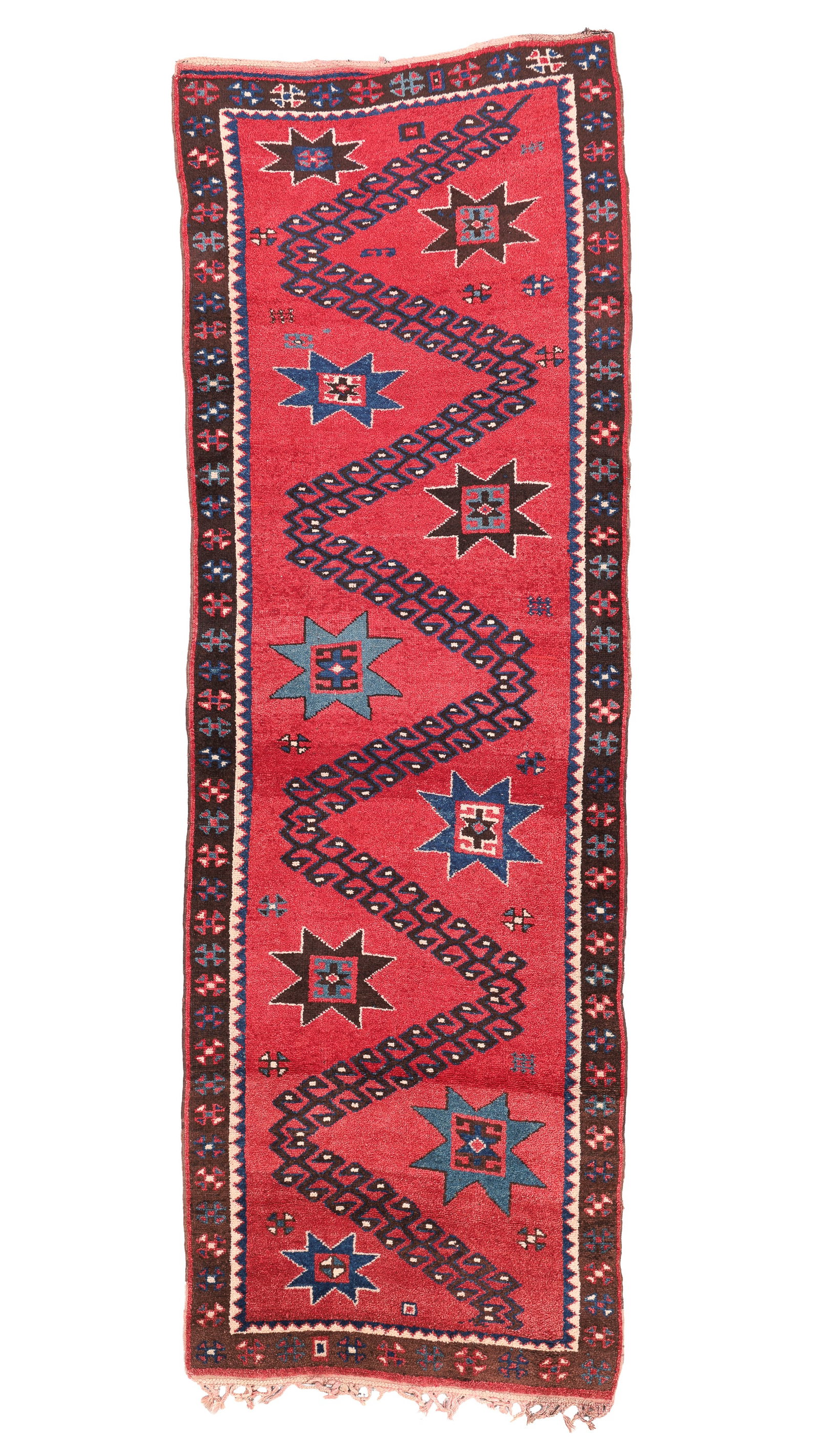 Southeast Anatolian Kurd Rug, Turkey, Ca. 1900, 3'10'' x 11'9'': Southeast Anatolian Kurd Rug, Turkey, Ca. 1900, 3'10'' x 11'9'' (117 x 358 cm). Weight: 32 lbs. Material: wool pile, wool warp, wool weft.