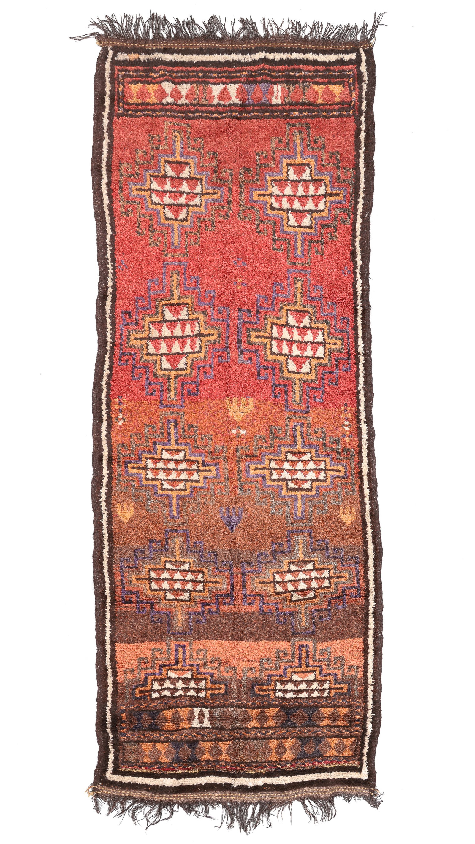 Uzbek Pile Rug, Central Asia, Early 20th C., 4'10'' x 13'5'' (1 of 6)