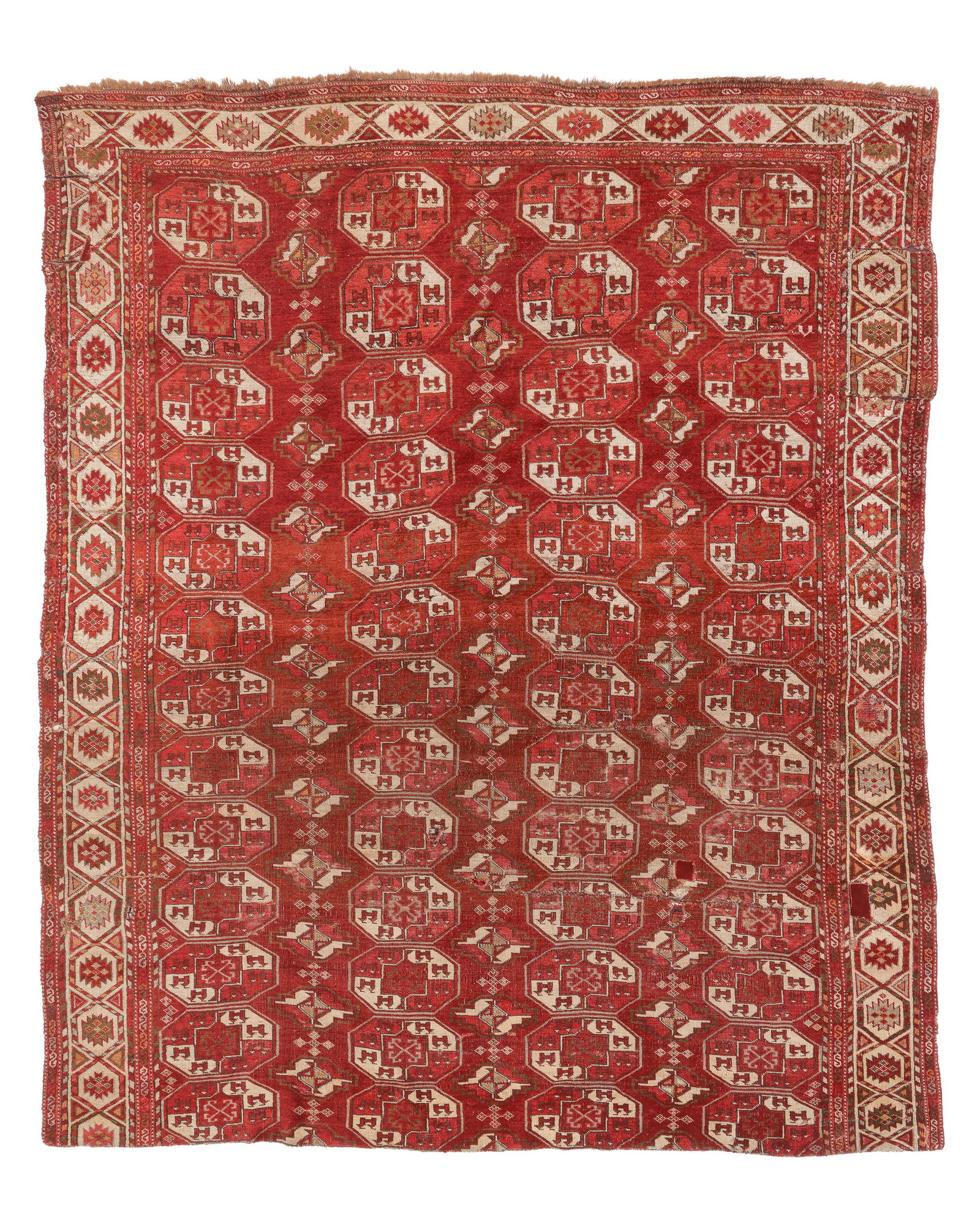Chodor Main Carpet Fragment, Central Asia, 19th C., 6' x 7'3" (1 of 4)