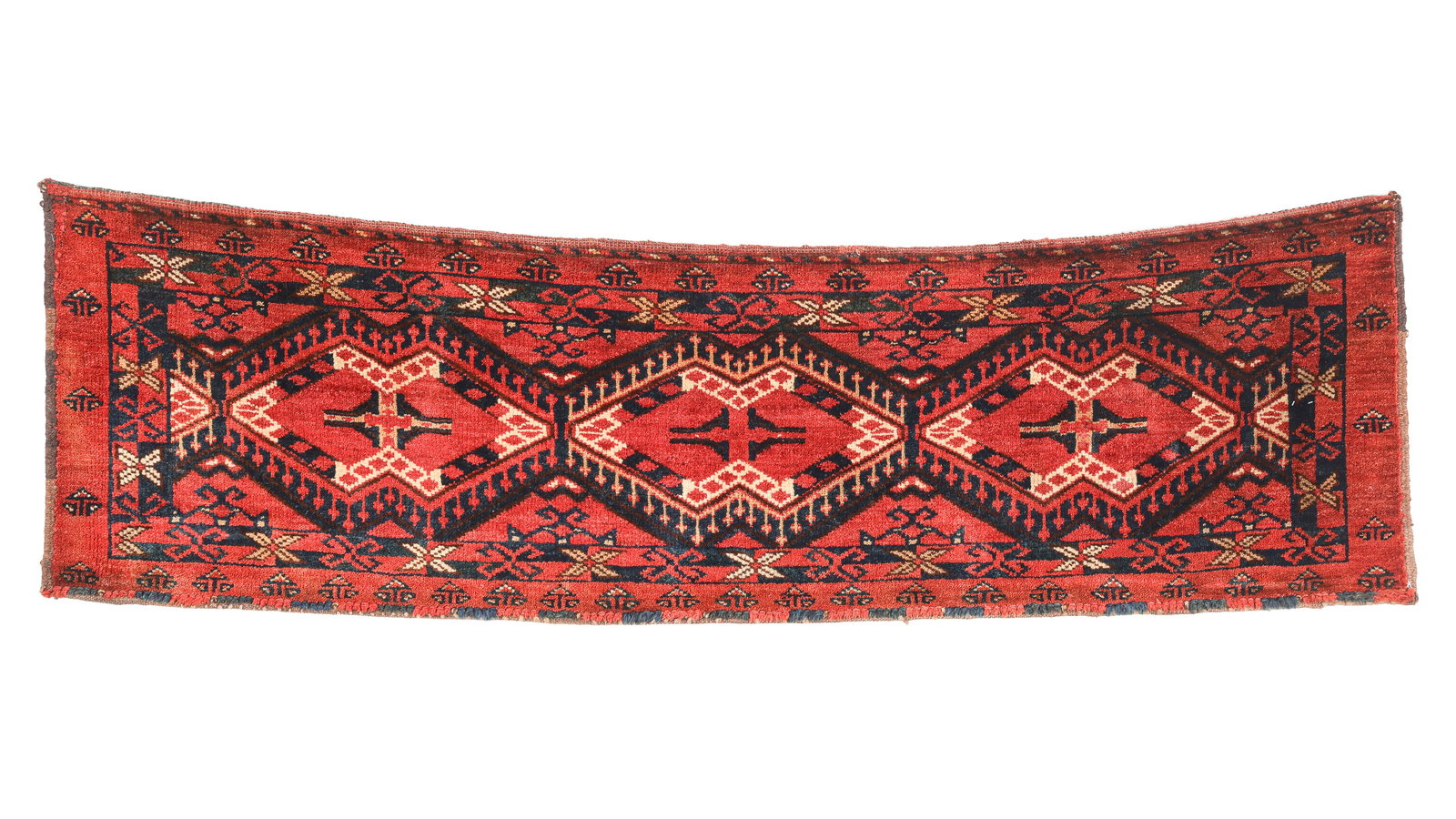Ersari Tent Trapping, Central Asia, Ca. 1875, 1'5'' x 4'9': Ersari Tent Trapping, Central Asia, Ca. 1875, 1'5'' x 4'9'' (43 x 145 cm). Weight: 3 lbs. Material: wool pile, wool warp, wool weft.