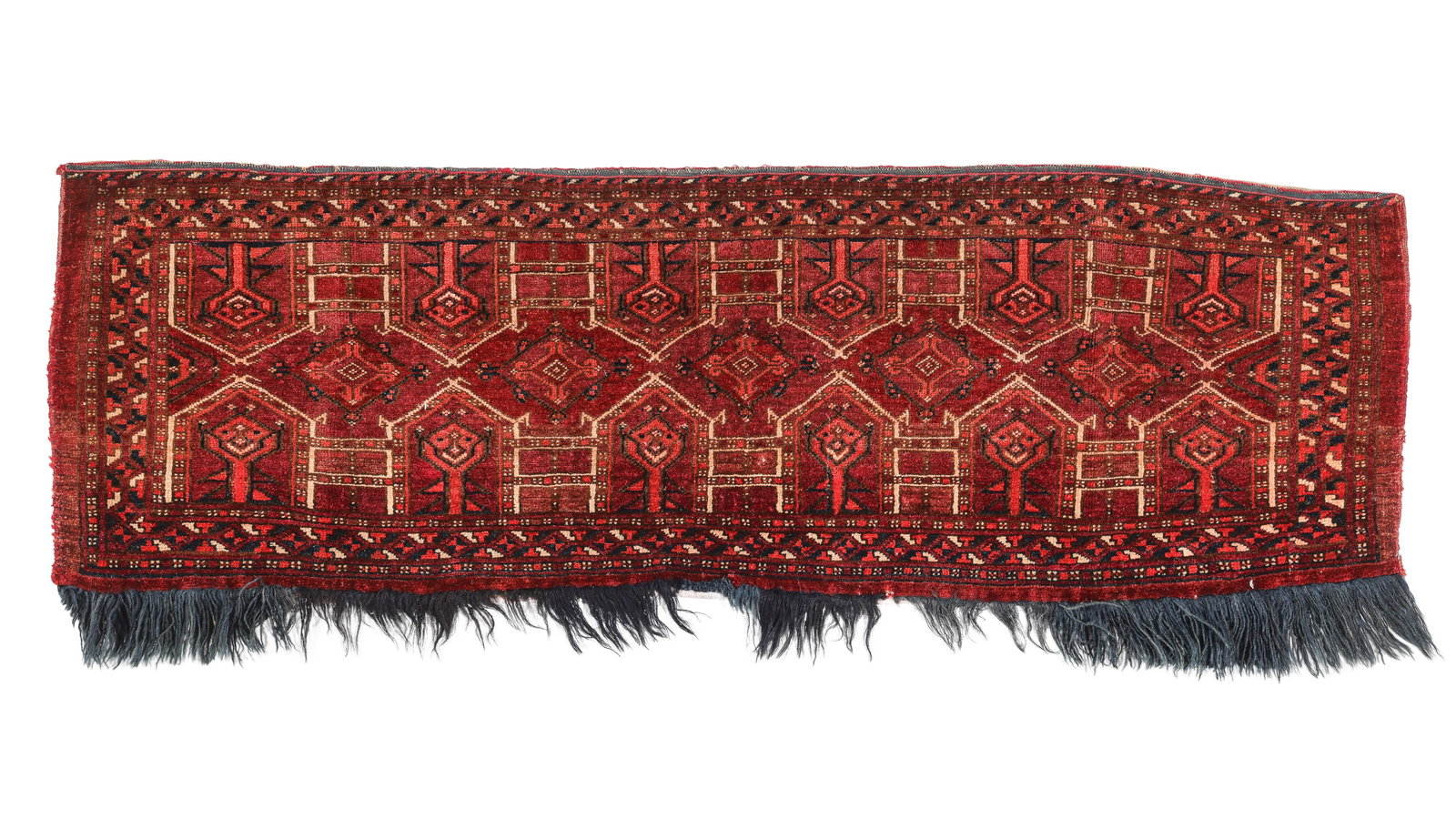 Tekke Wedding Trapping w. Kejebe Design, Central Asia, Ca. 1900, 1'5'' x 4'5'' (1 of 5)