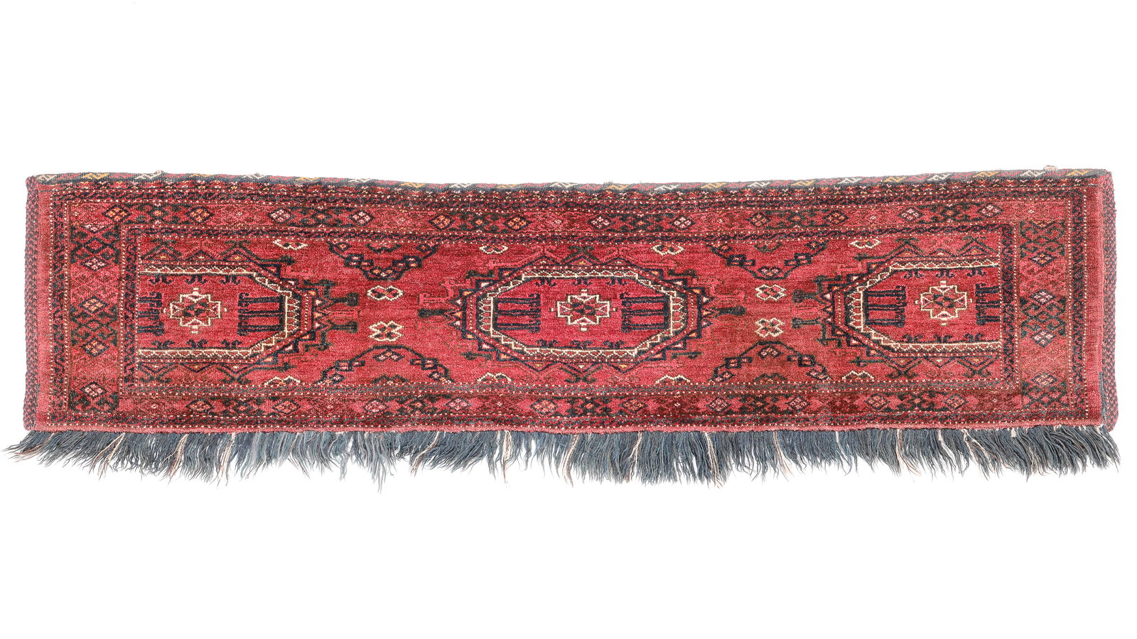 Ersari Jollar Wedding Trapping, Salor Influence, Central Asia, Ca. 1900, 5'9'' x 1'4'': Ersari Jollar Wedding Trapping, Salor Influence, Central Asia, Ca. 1900, 5'9'' x 1'4'' (175 x 41 cm). Weight: 4 lbs. Material: wool pile, wool warp, wool weft.