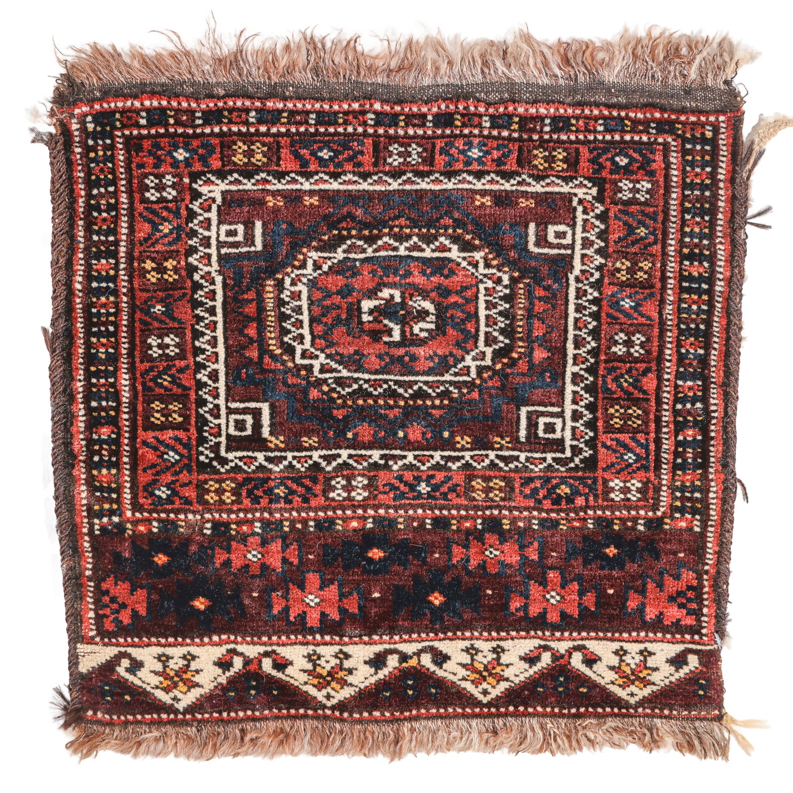 Baluch Salor Gul Bagface, Persia/Afghanistan, Ca. 1900, 1'4'' x 1'6'' (1 of 3)