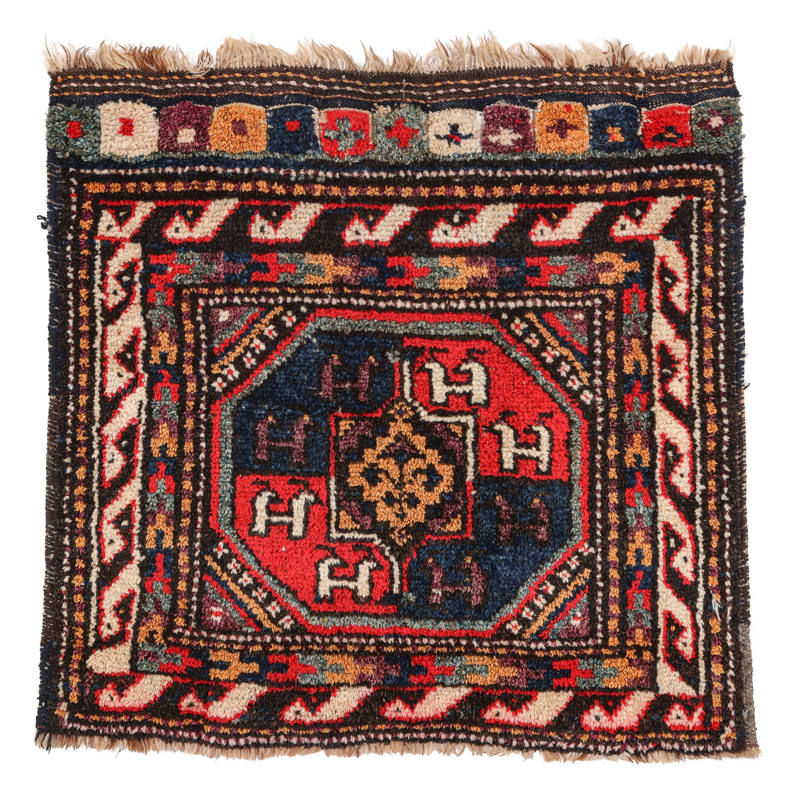 Unusual Tribal Bagface, Persia, Early 20th C., 2'4'' x 2'6'' (1 of 5)