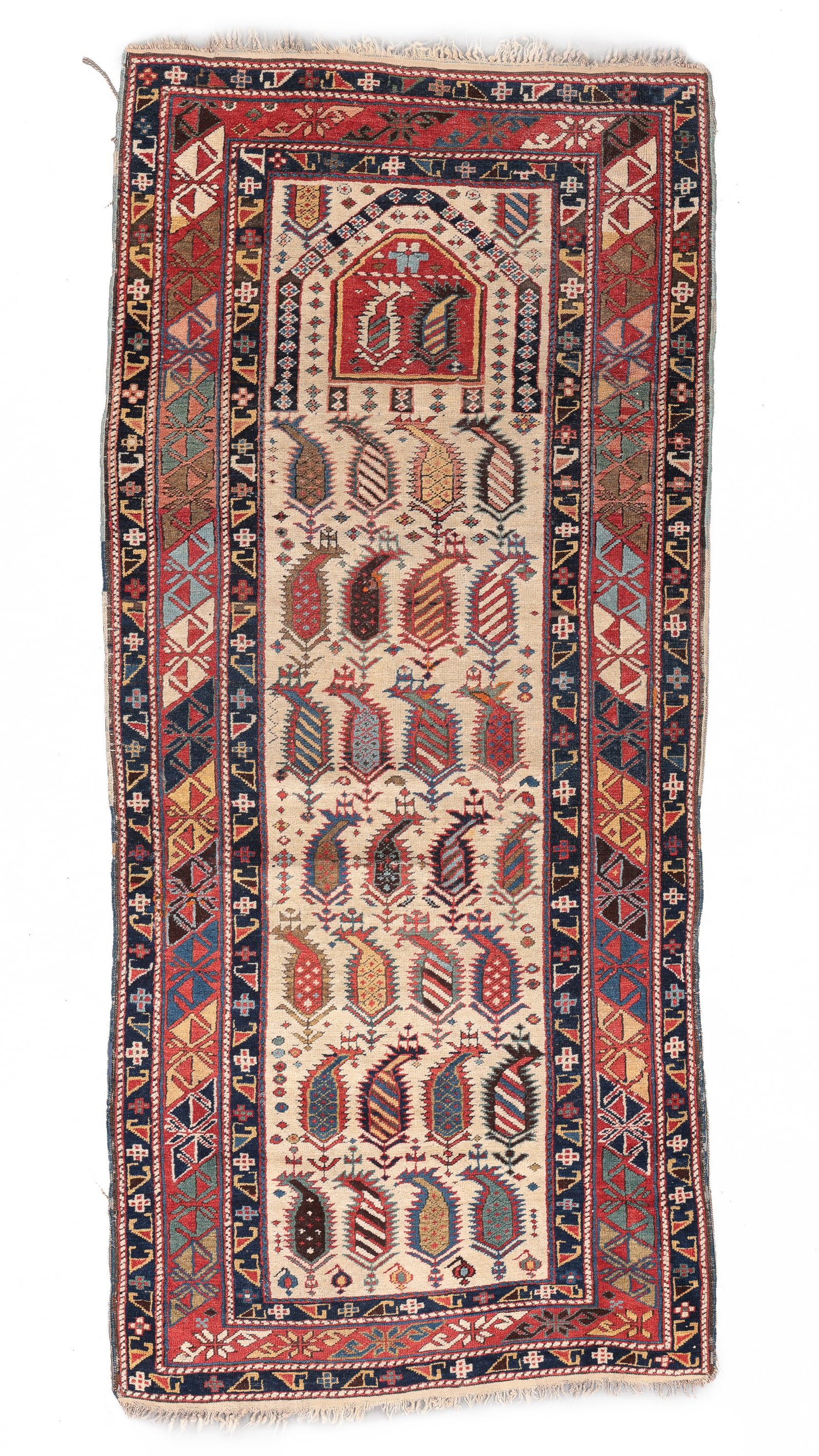 Kuba Prayer Rug, Caucasus, Ca. 1880, 2'9'' x 6'1'' (1 of 6)