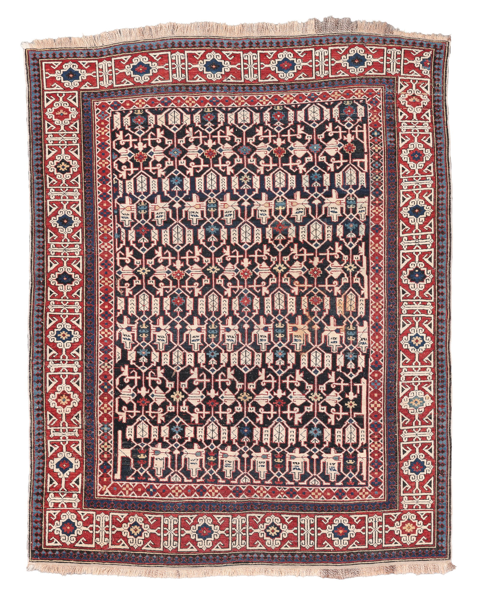 Kuba Konagend Rug, Caucasus, Late 19th C., 4'1'' x 5'1'' (1 of 6)