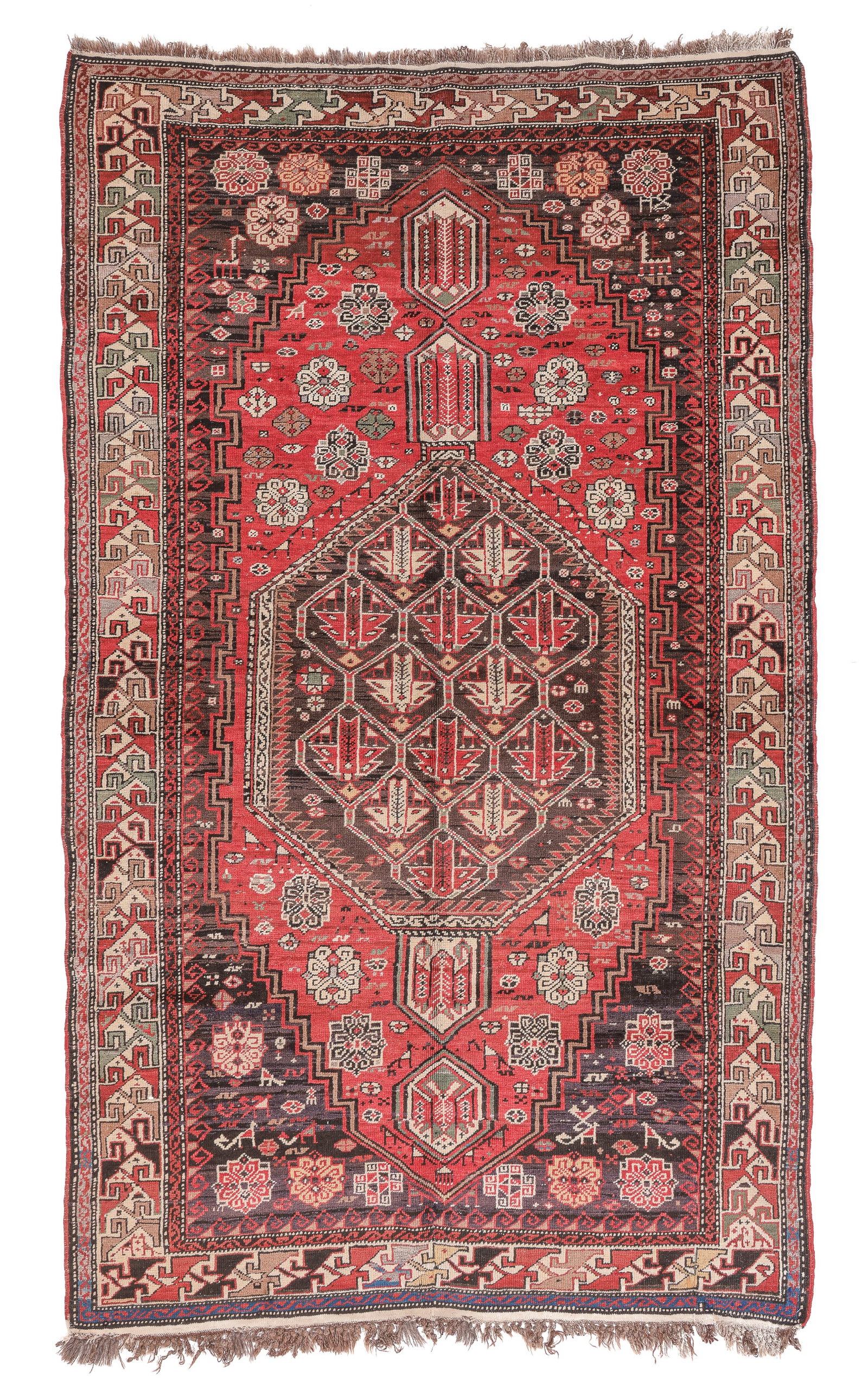 Shirvan Rug, Caucasus, Ca. 1900, 4'8'' x 7'7'': Shirvan Rug, Caucasus, Ca. 1900, 4'8'' x 7'7'' (142 x 231 cm). Weight: 14 lbs. Material: wool pile, wool warp, wool weft.