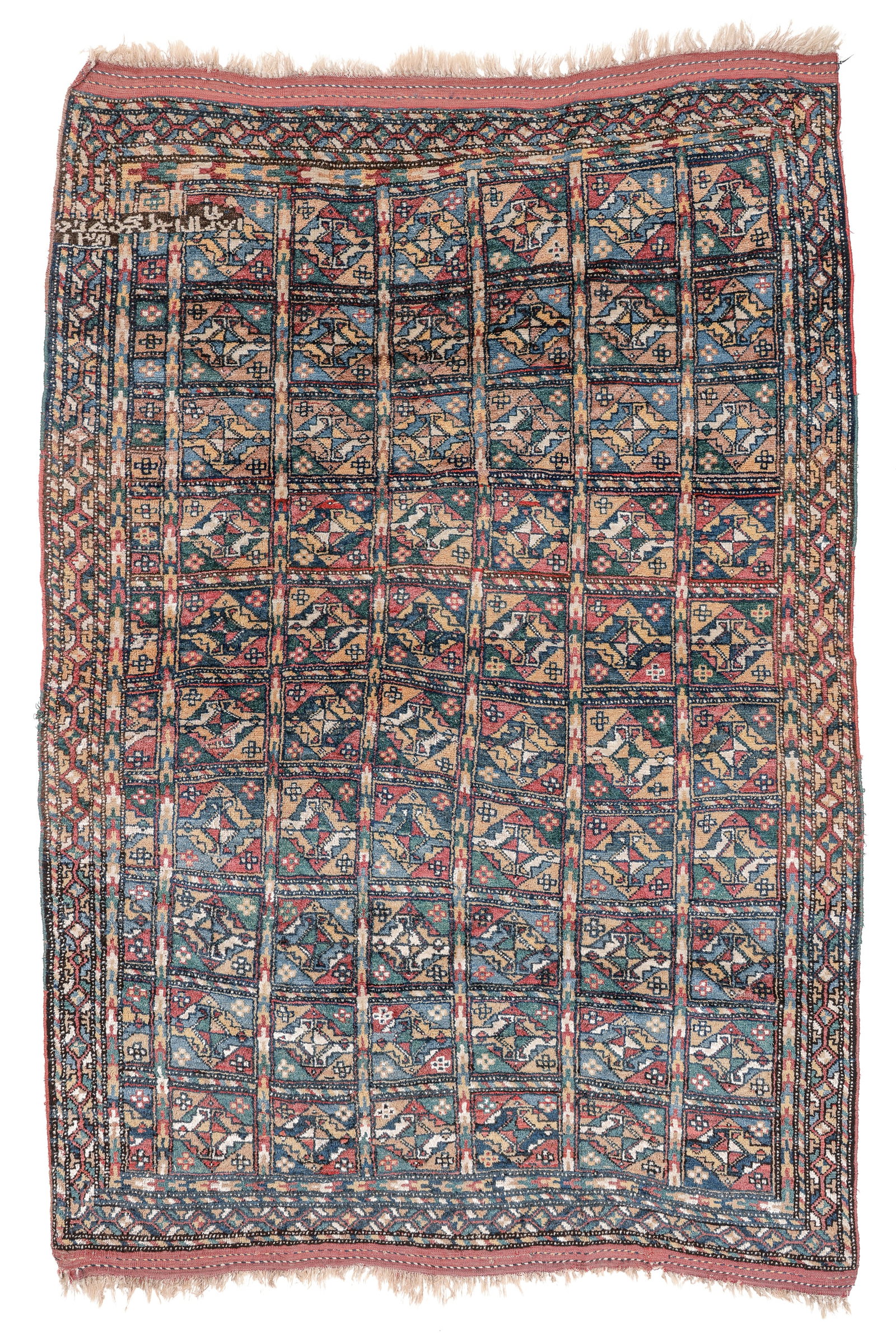 Quchan Kurd Tent Rug, Persia, Dated 1341 (1923), 4'10'' x 7'3'': Quchan Kurd Tent Rug, Persia, Dated 1341 (1923), 4'10'' x 7'3'' (147 x 221 cm). Weight: 14 lbs. Material: wool pile, wool warp, wool weft.
