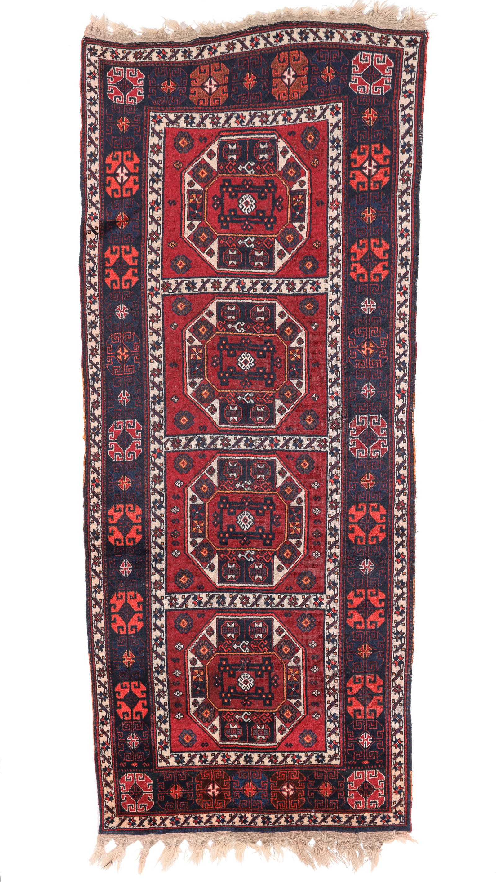Anatolian Kurd Rug, Turkey, Early 20th C., 3'9'' x 9'0'': Anatolian Kurd Rug, Turkey, Early 20th C., 3'9'' x 9'0'' (114 x 274 cm). Weight: 15 lbs. Material: wool pile, wool warp, wool weft.