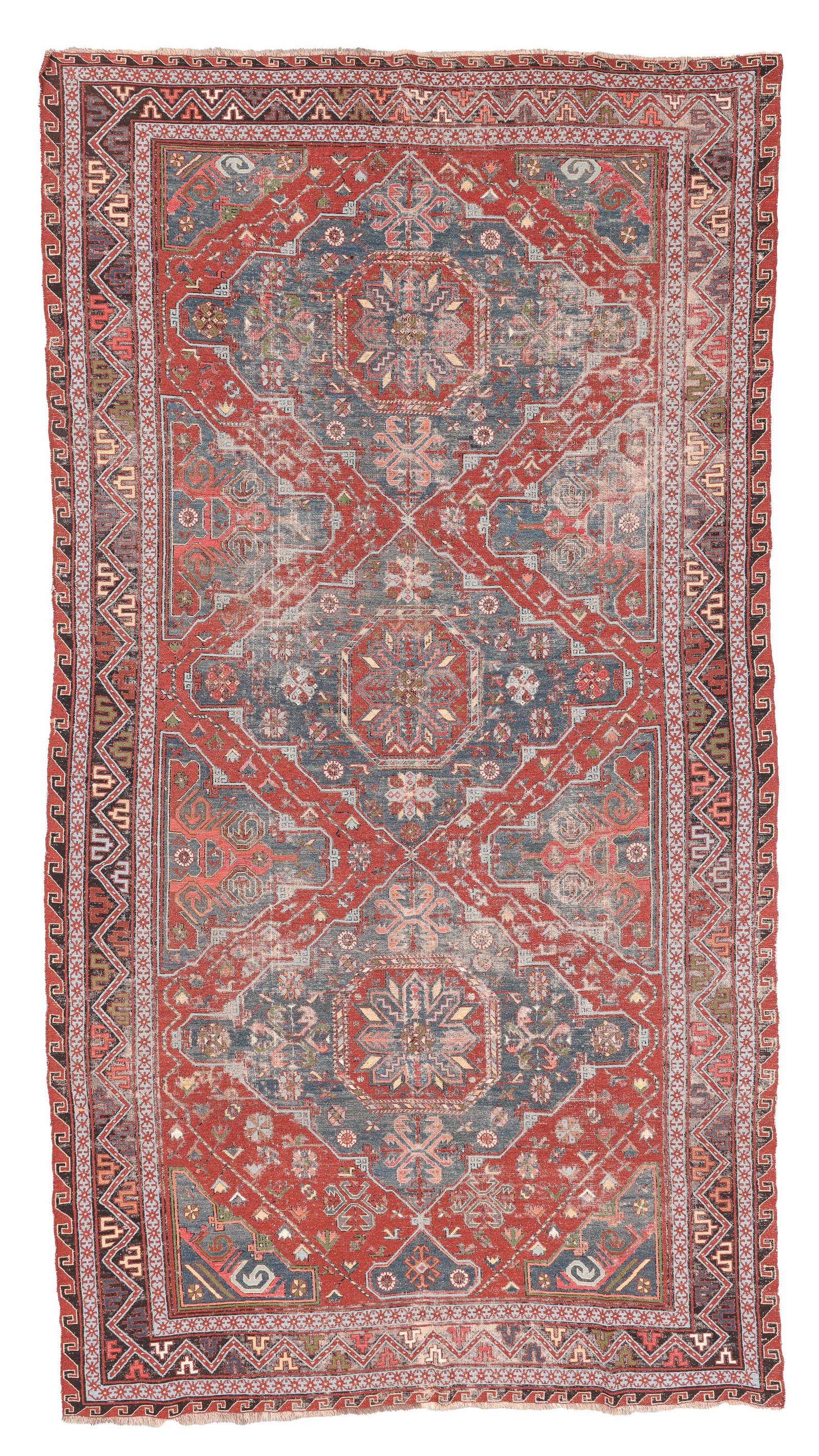 Shabby Chic Sumak Rug, Caucasus, 19th C., 6'10'' x 12'5'' (1 of 5)