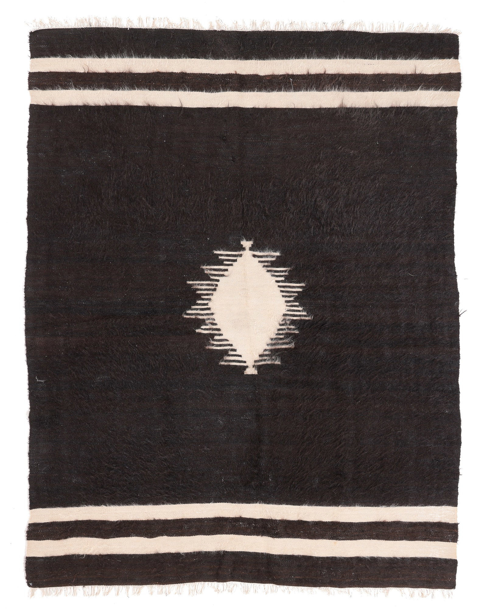 East Anatolian Siirt Kilim/Blanket, Turkey, Mid 20th C., 4'3'' x 5'6'' (1 of 4)