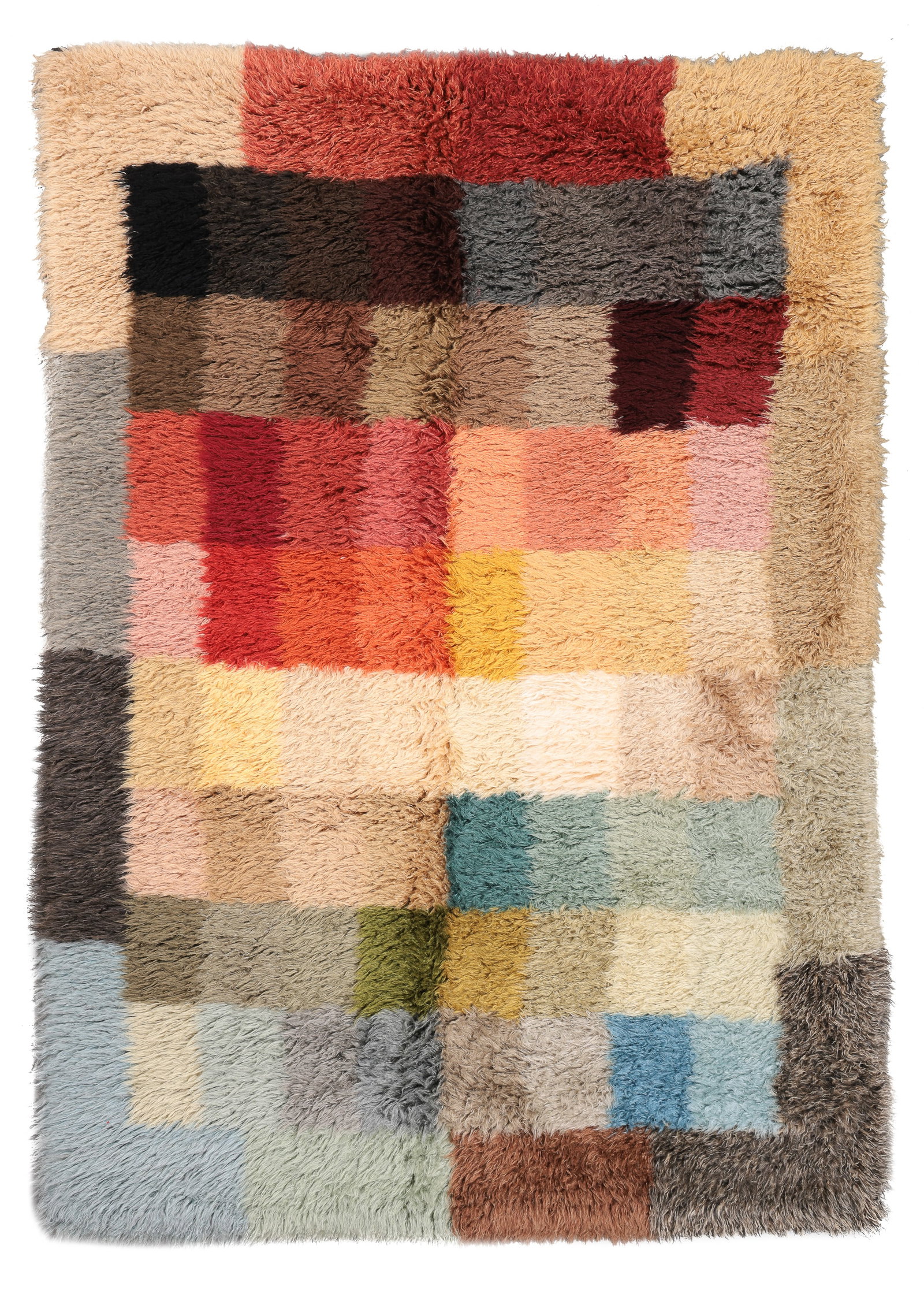Modern Tulu Shag Rug Sampler, Turkey, Late 20th C., 5'7'' x 8'0'' (1 of 6)