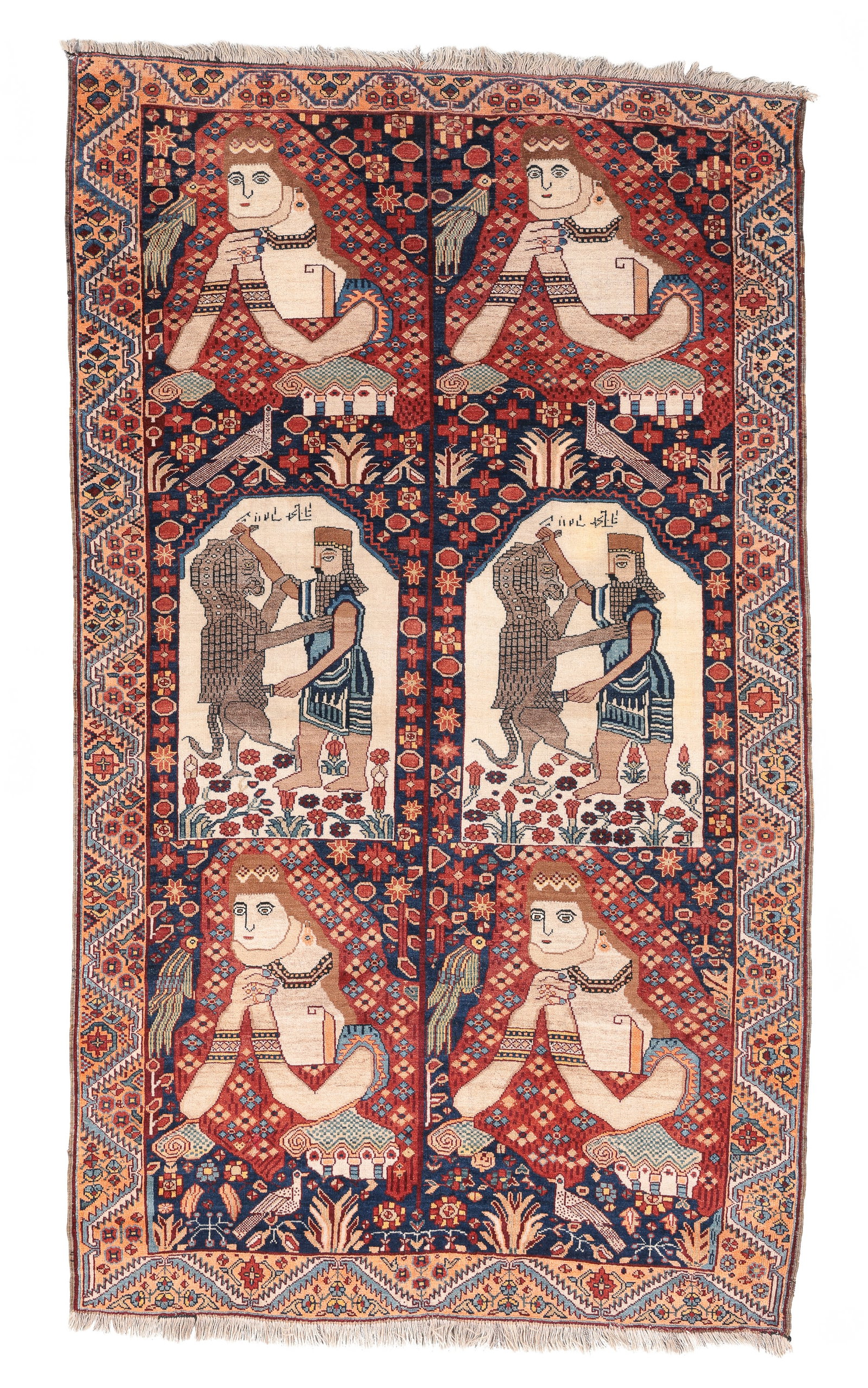 Gashgai Pictorial Rug, Persia, Mid 20th C., 4'4'' x 7'4'' (1 of 6)