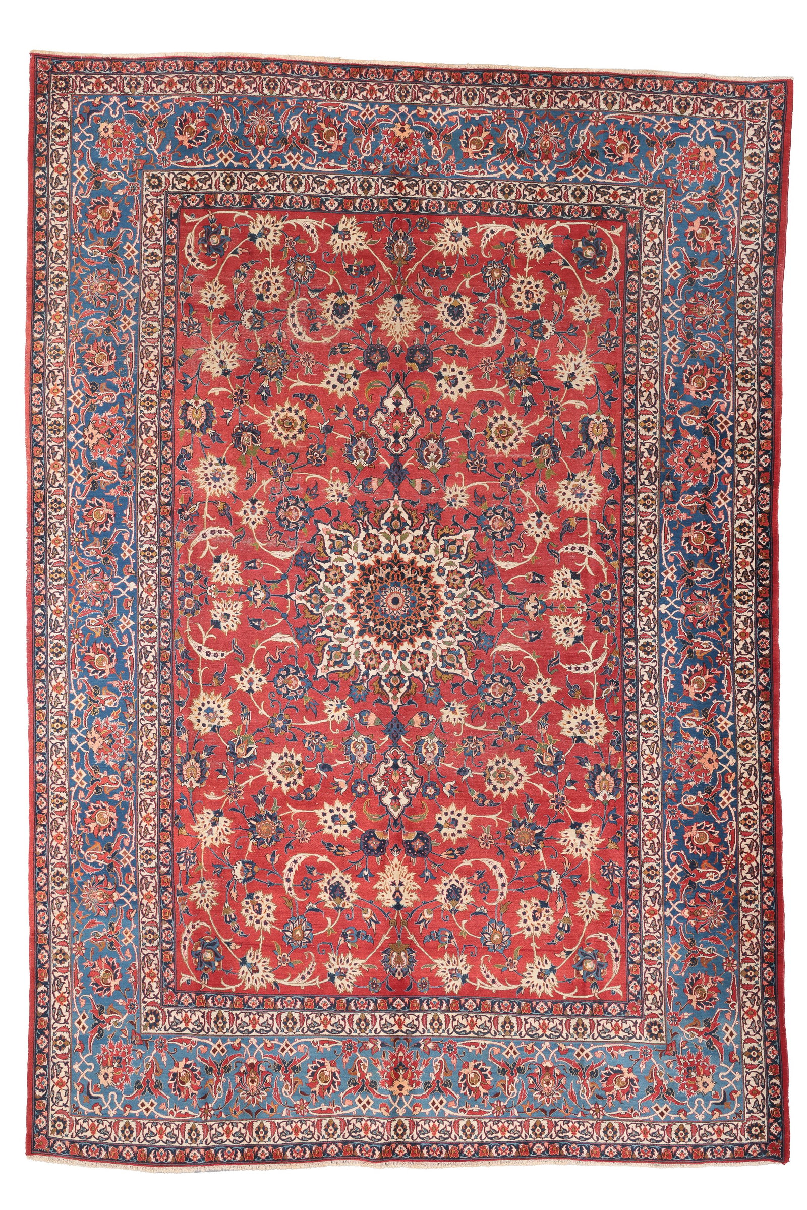 Isfahan Rug, Persia, Mid 20th C., 10'1'' x 14'9'': Isfahan Rug, Persia, Mid 20th C., 10'1'' x 14'9'' (307 x 450 cm). Weight: 86 lbs. Material: wool pile, cotton warp, cotton weft.