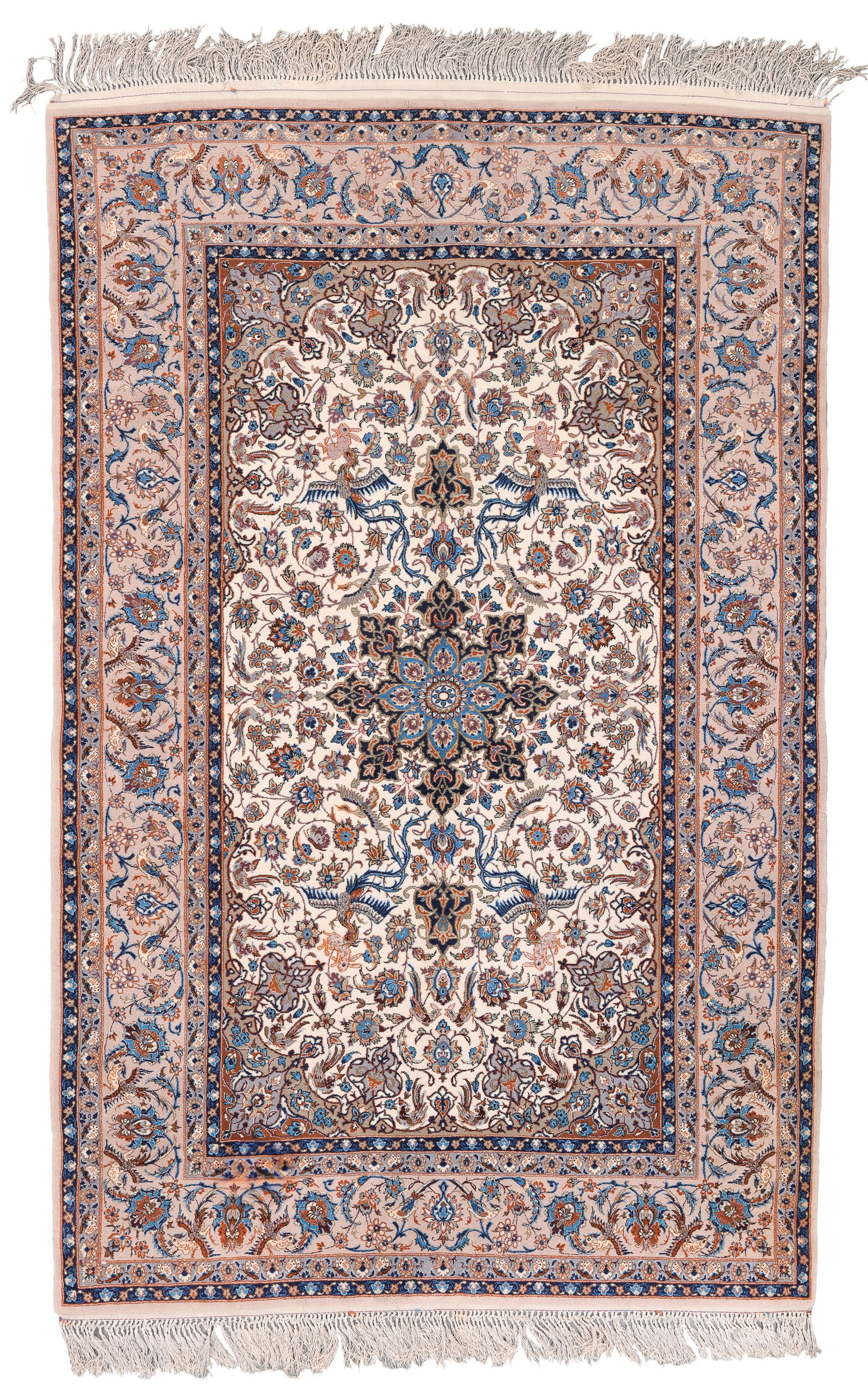 Isfahan Rug, Persia, Late 20th C., 5'0'' x 7'10'': Isfahan Rug, Persia, Late 20th C., 5'0'' x 7'10'' (152 x 239 cm). Weight: 20 lbs. Material: wool pile, cotton warp, cotton weft.