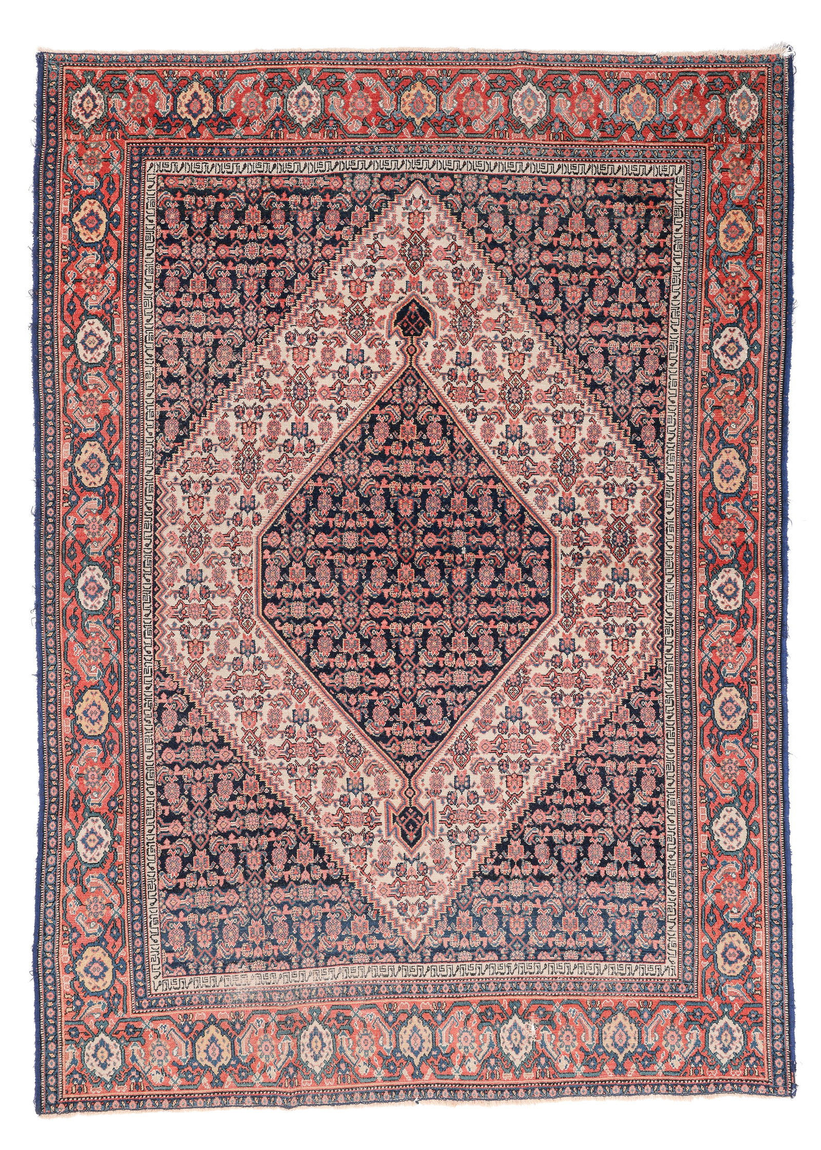 Senneh Wedding Rug w. Calligraphy Inscription, Persia, Late 19th C., 4'9'' x 6'6'' (1 of 7)