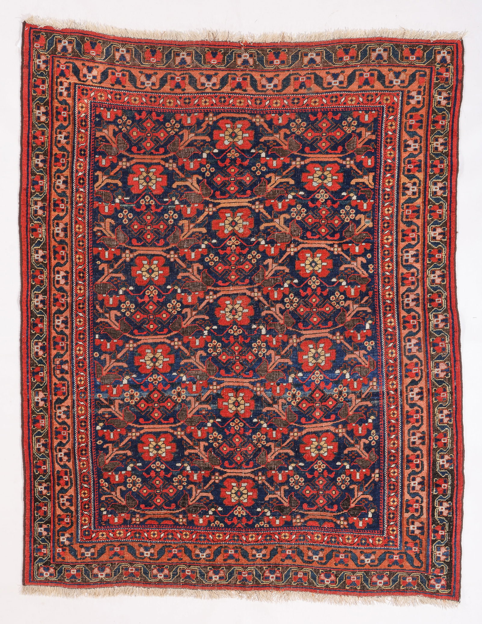 Afshar Rug, Persia, Late 19th C., 4'6'' x 5'7'': Afshar Rug, Persia, Late 19th C., 4'6'' x 5'7'' (137 x 170 cm). Weight: 11 lbs. Material: wool pile, wool warp, wool weft.